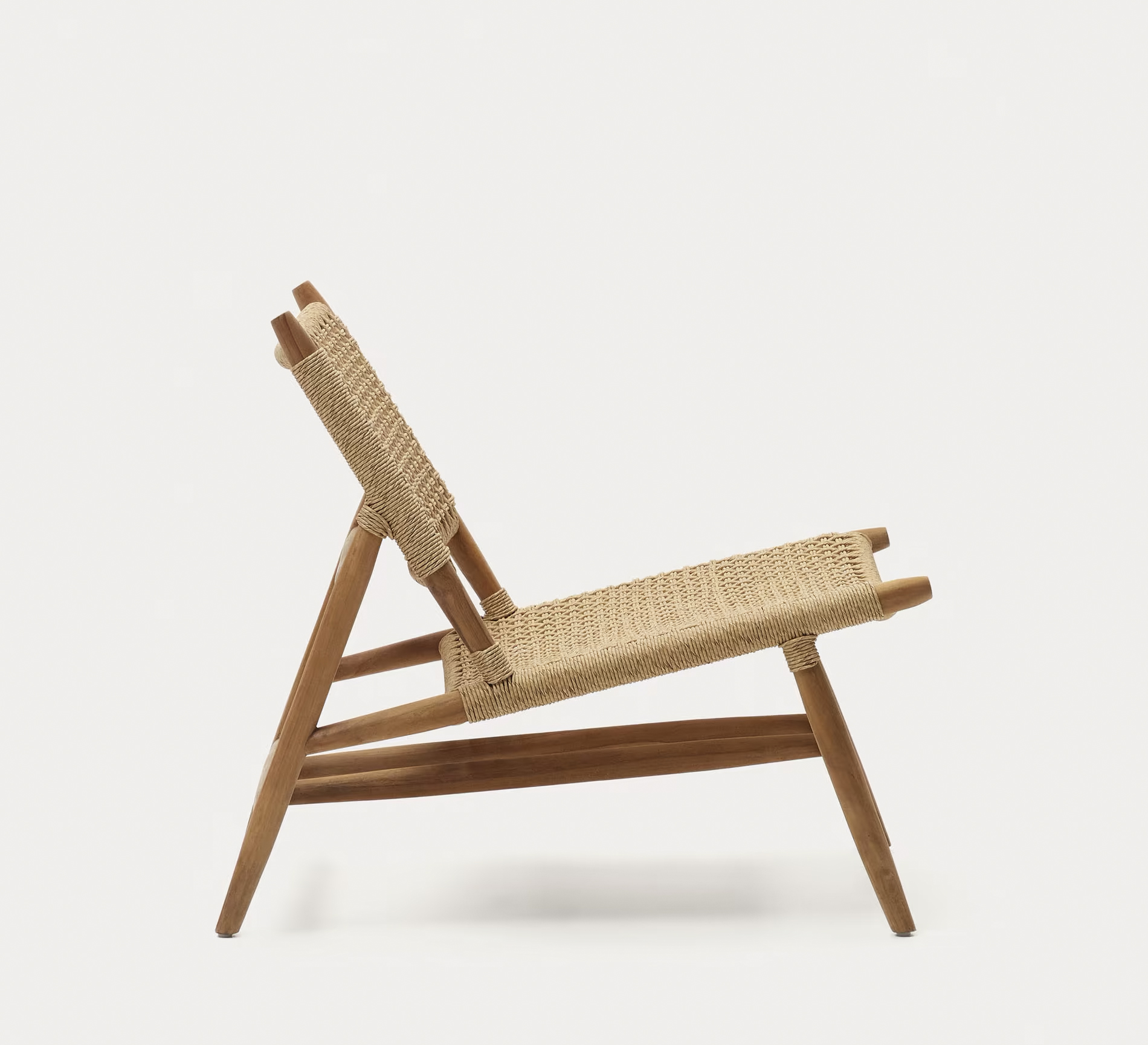 Fauteuil uit massieve teak - naturel