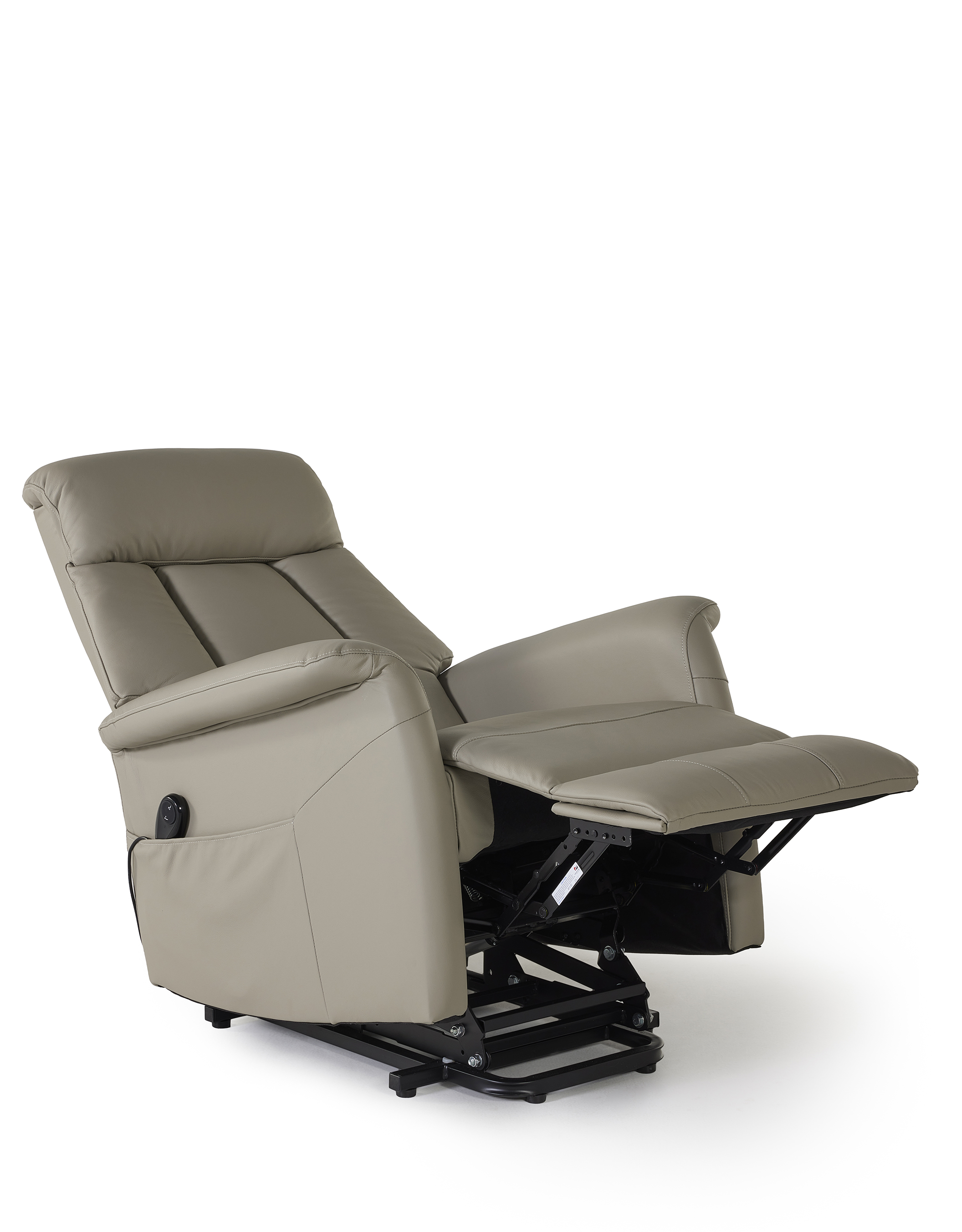 Elektrische relaxzetel met uitstaphulp - lichtgrijs leder