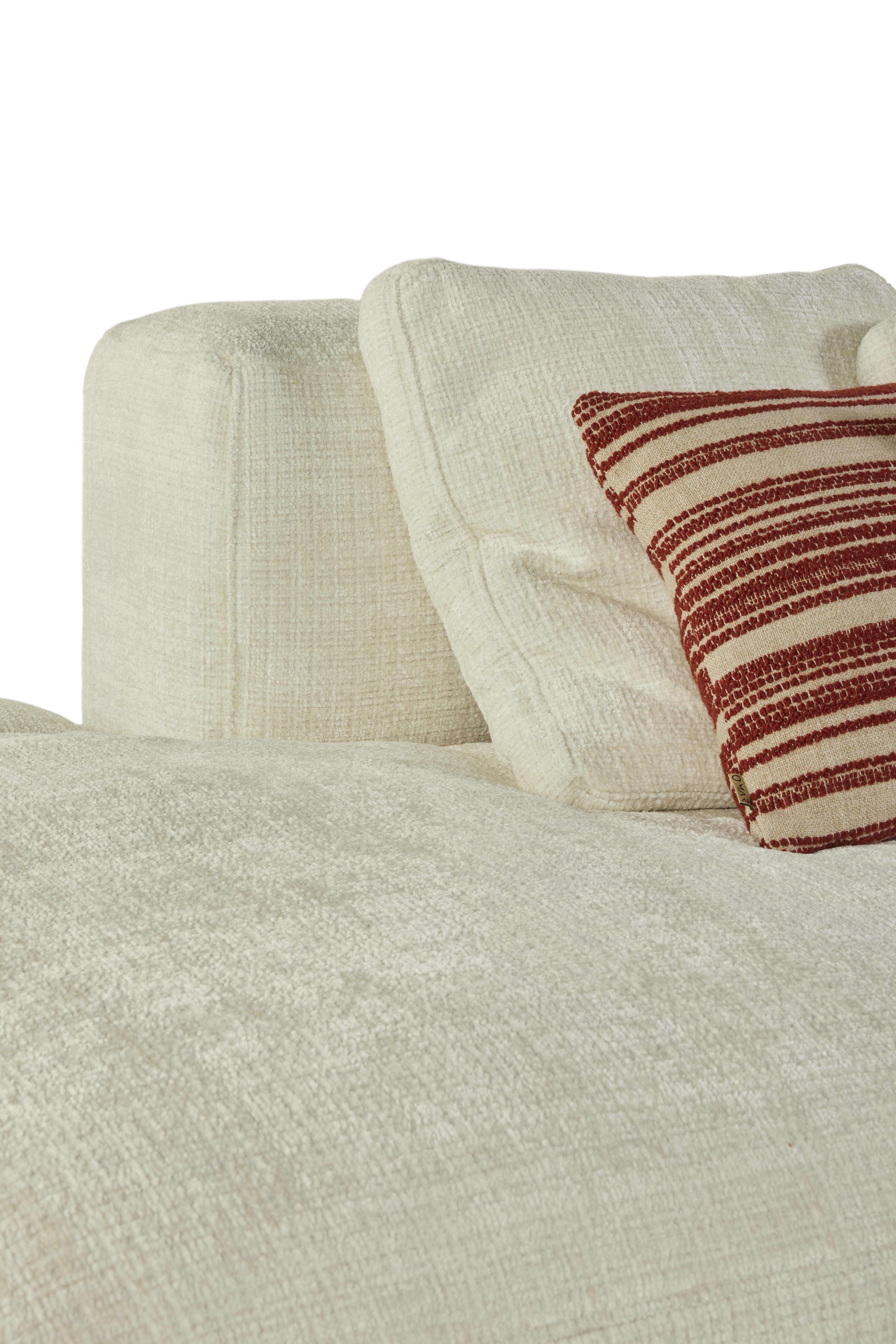 Hoeksalon met longchair (rechts) - Cremona creme