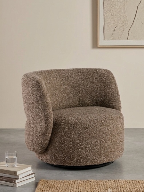 Draaibare zetel - bouclé brown