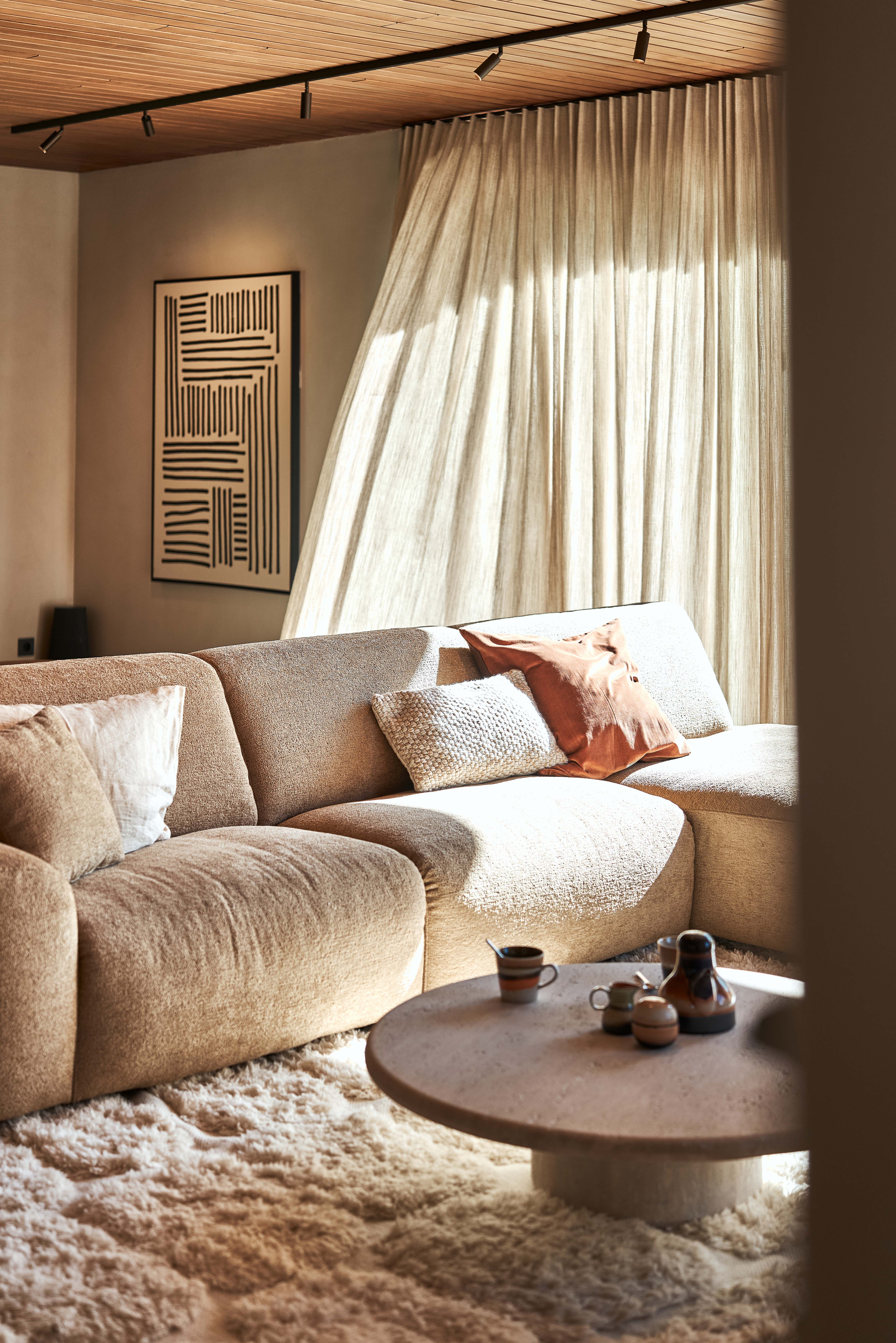 Hoeksalon met terminal (rechts) - Camel bruin