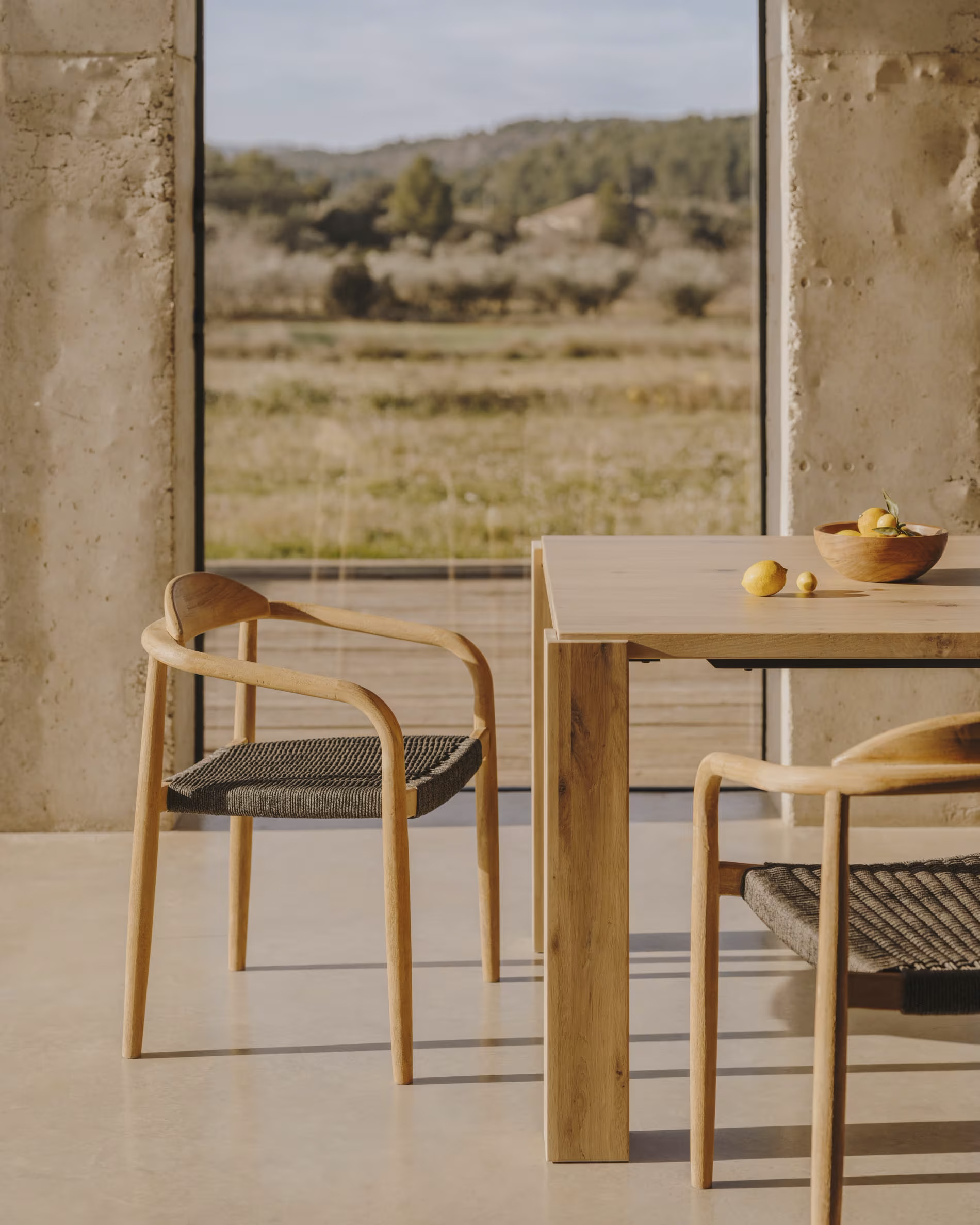Houten armstoel stapelbaar - natuur acacia