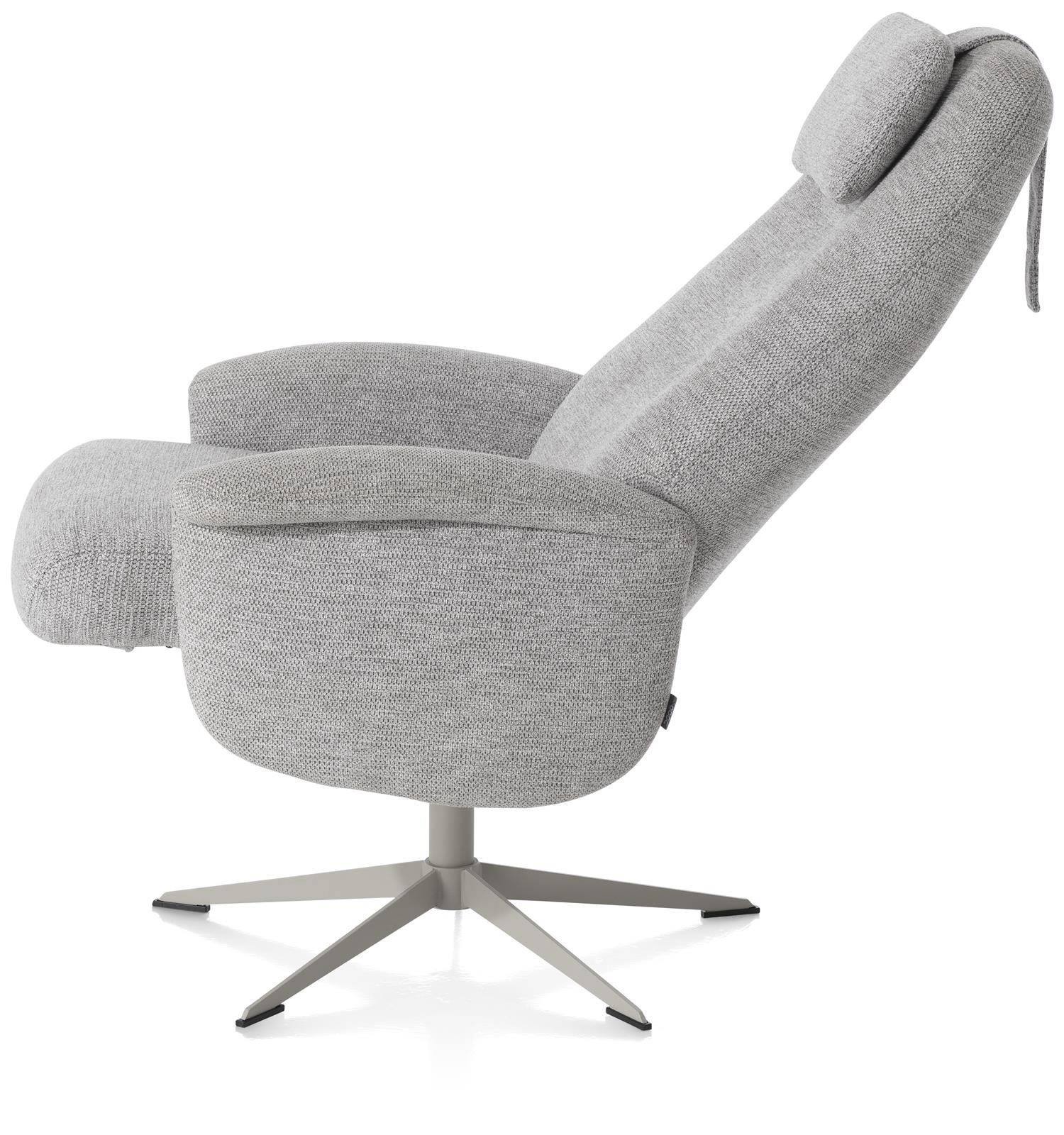 Relaxfauteuil incl. voetenbank - lichtgrijs