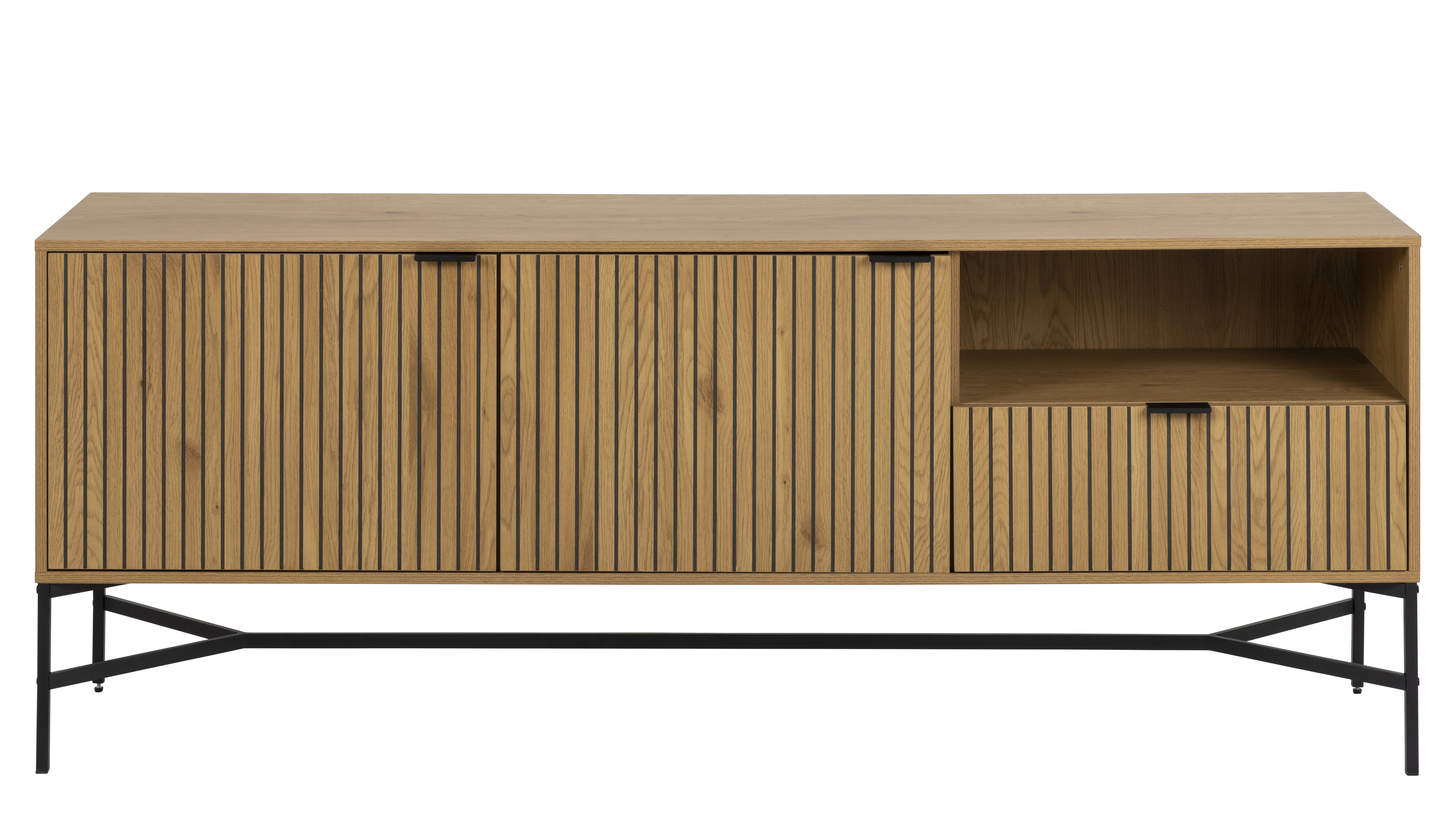 Houten dressoir met 2 deuren en lade - natuur wild oak