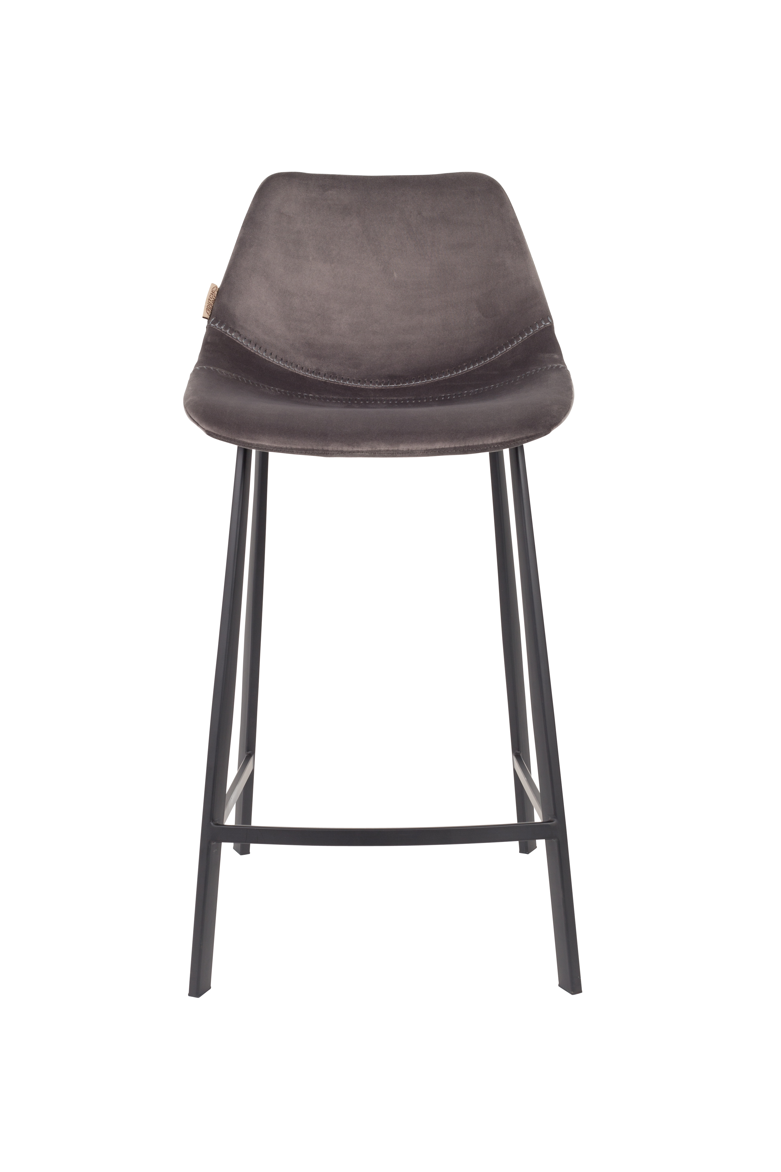 Counterstoel Franky in velvet 65cm - donkergrijs