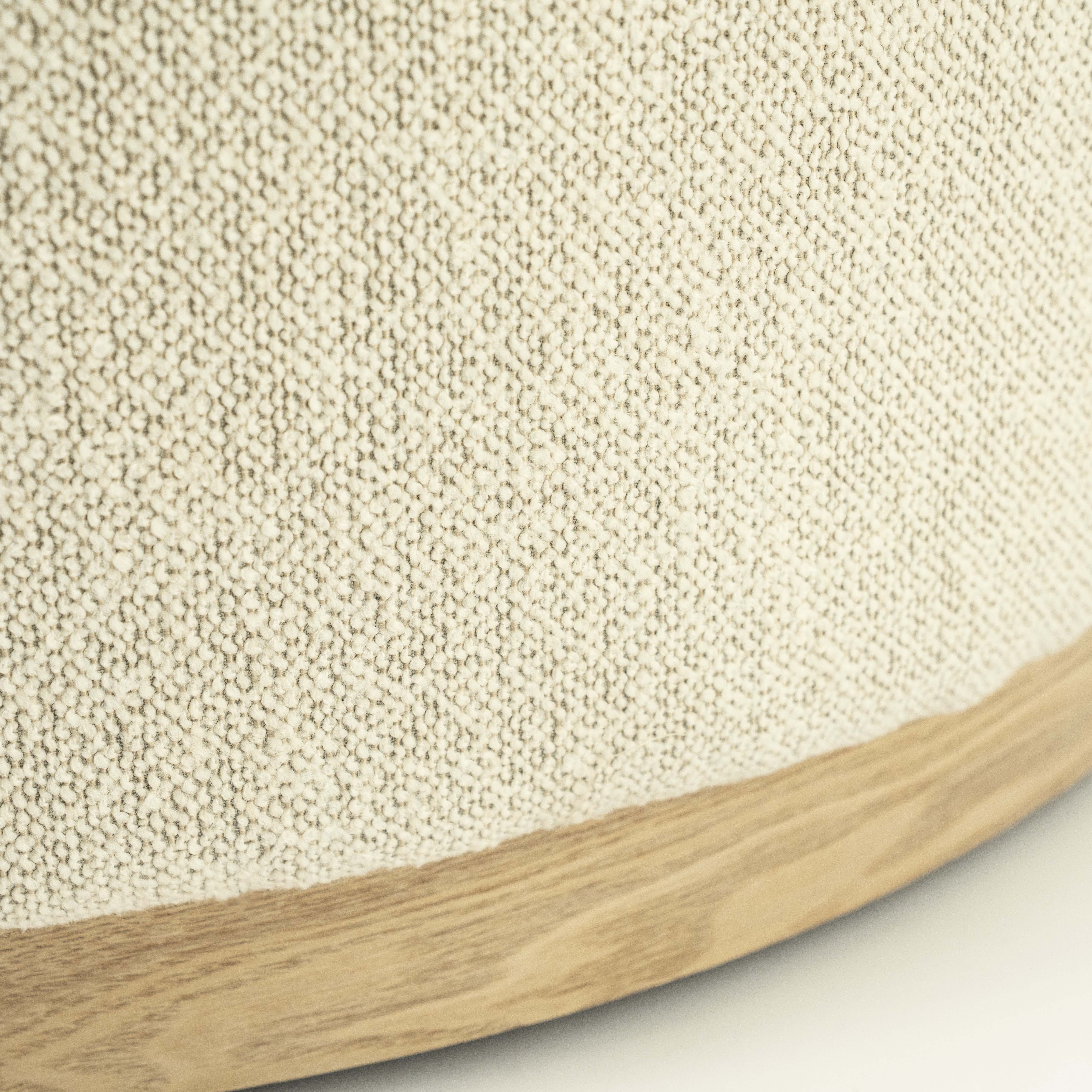 Poef diam.80cm in bouclé stof- beige