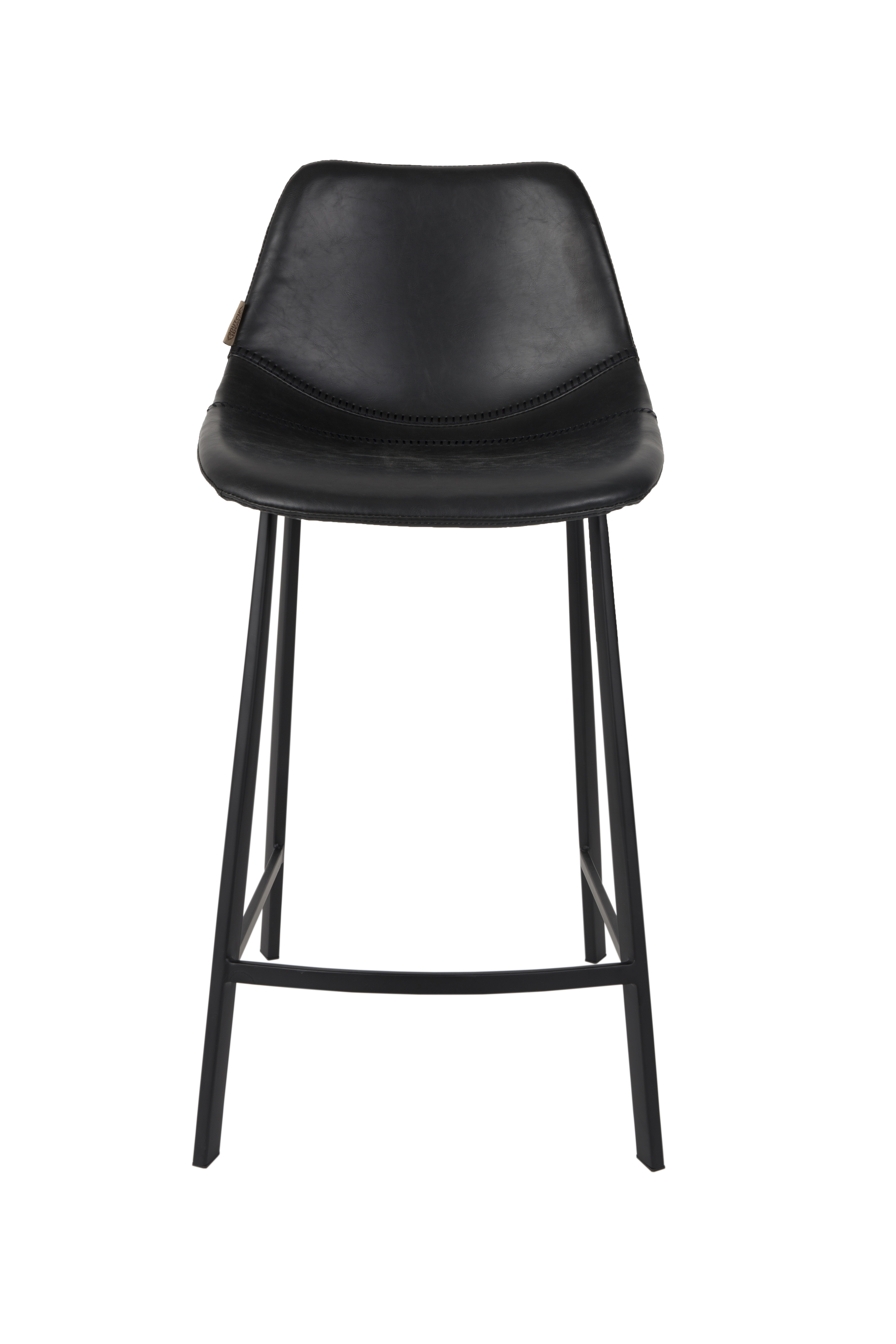 Counterstoel Franky in lederlook 65cm - zwart