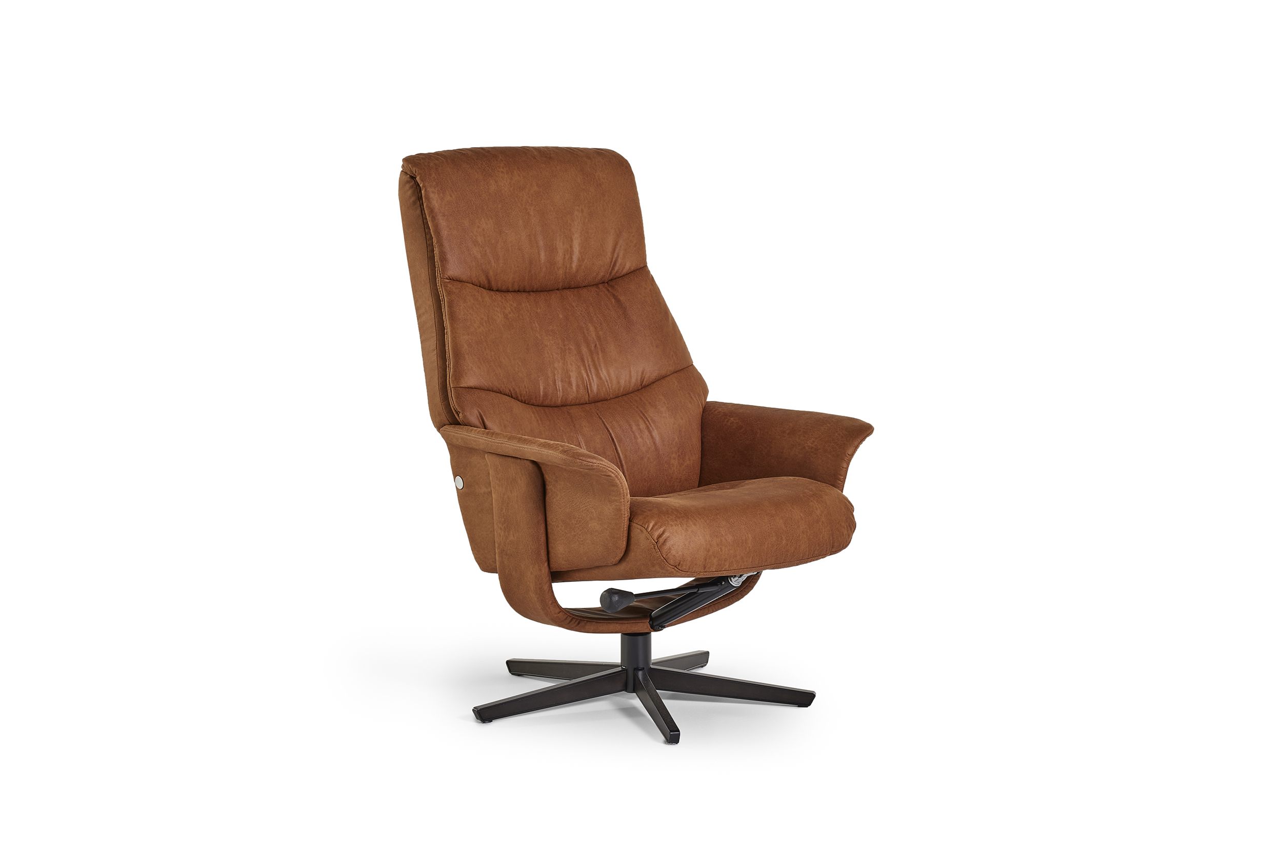 Relaxzetel in microvezel met voetenbank - bruin