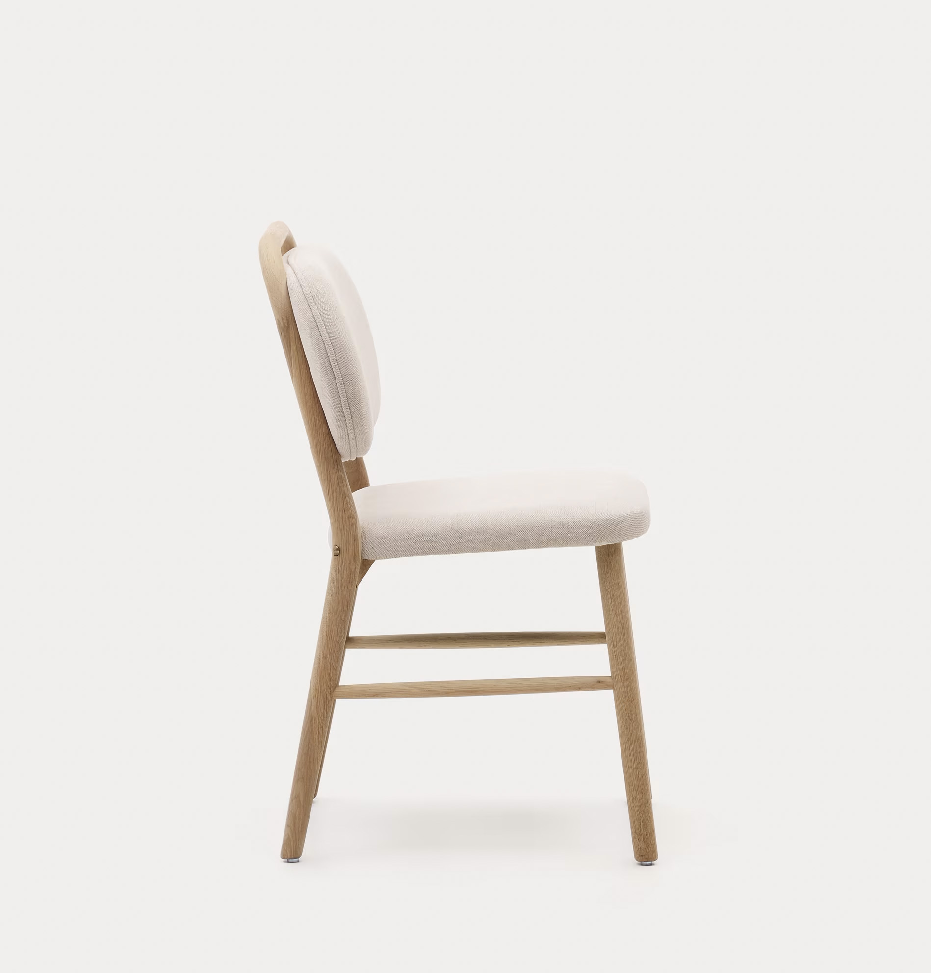 Eetkamerstoel met handvat - chenille beige