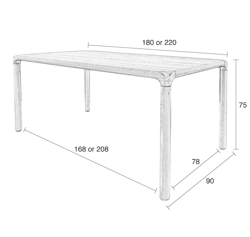 Eettafel Storm 220 x 90cm