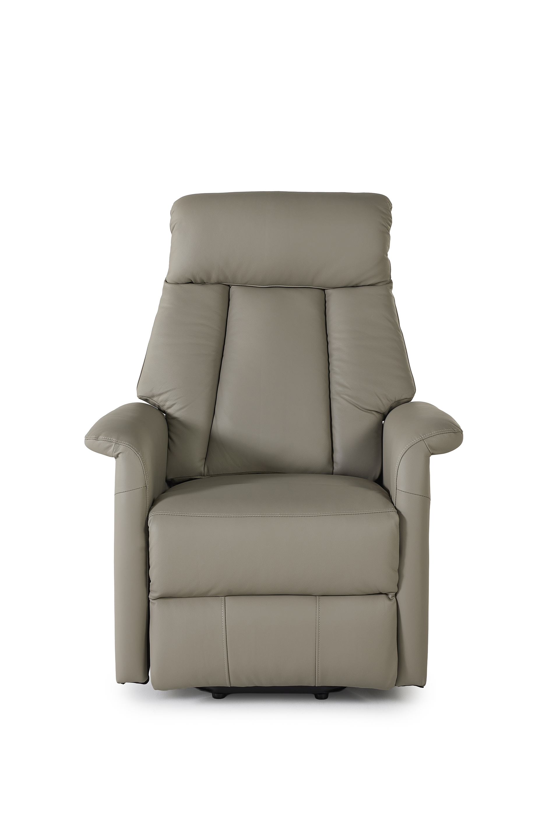 Elektrische relaxzetel met uitstaphulp - lichtgrijs leder