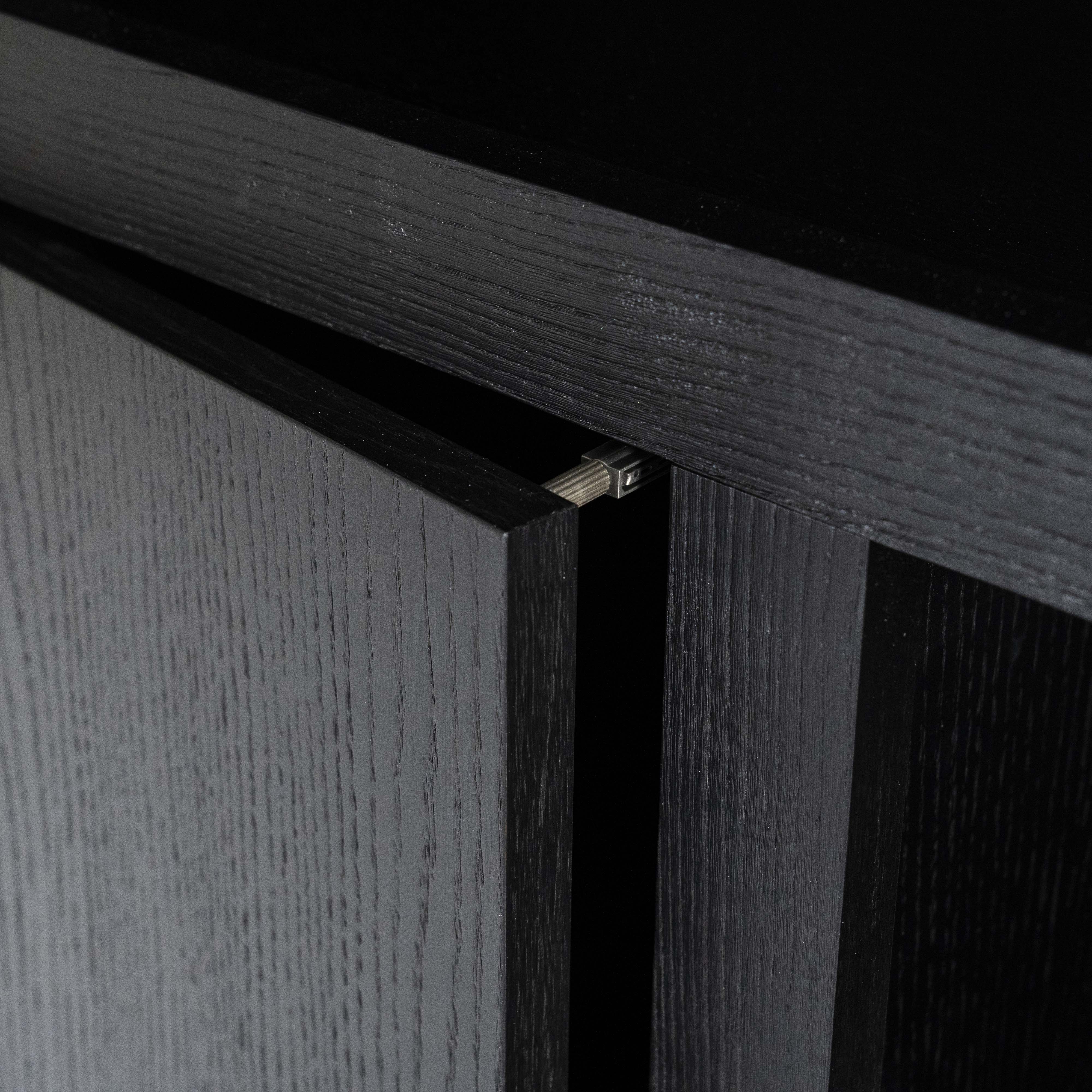 Wandkast in (fineer)eik B120cm - zwart