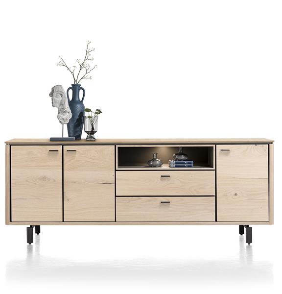 Dressoir Livada met 3 deuren en 2 lades B210 cm - natuur