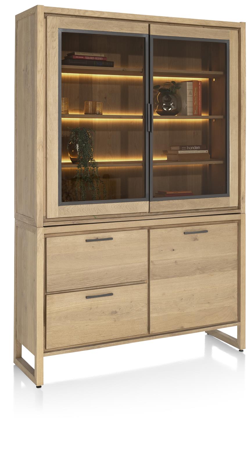 Vitrinekast Nystead incl. led verlichting - eikenfineer