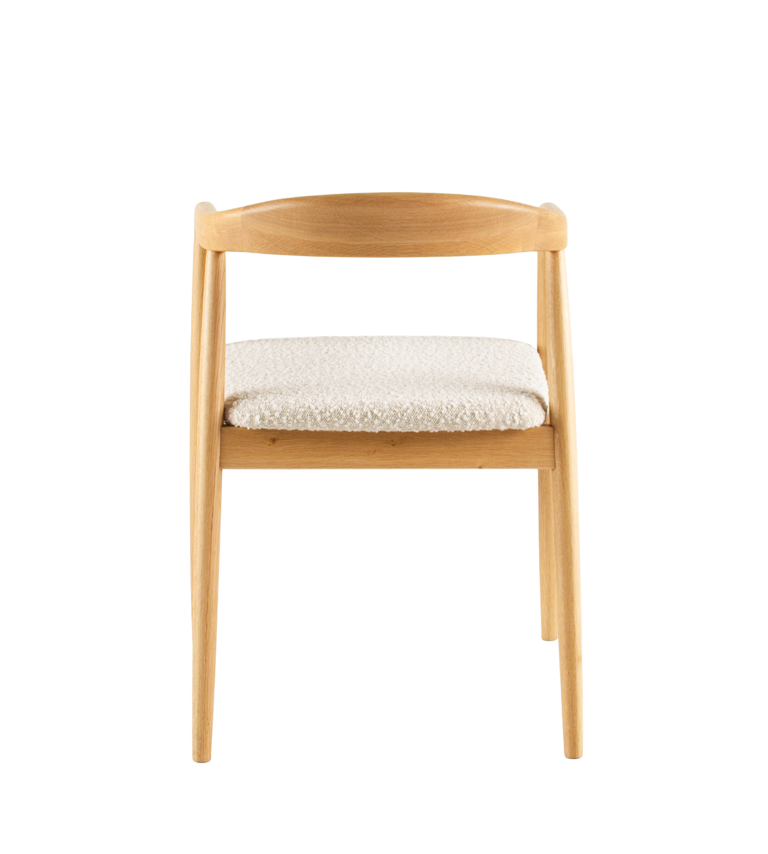 Houten armstoel met bouclé zitting - natuur eiken