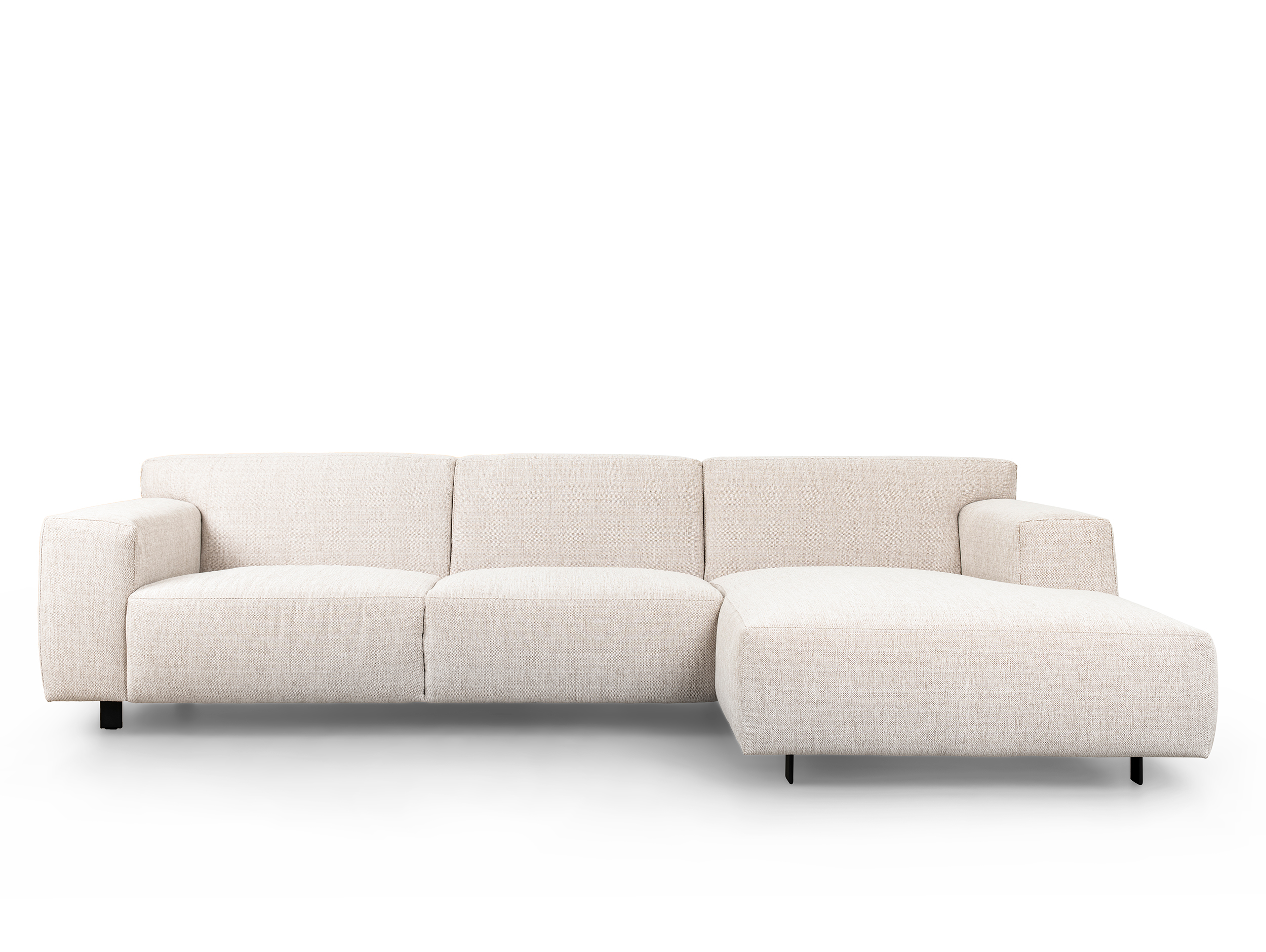 Hoekzetel met lounge (rechts) - beige