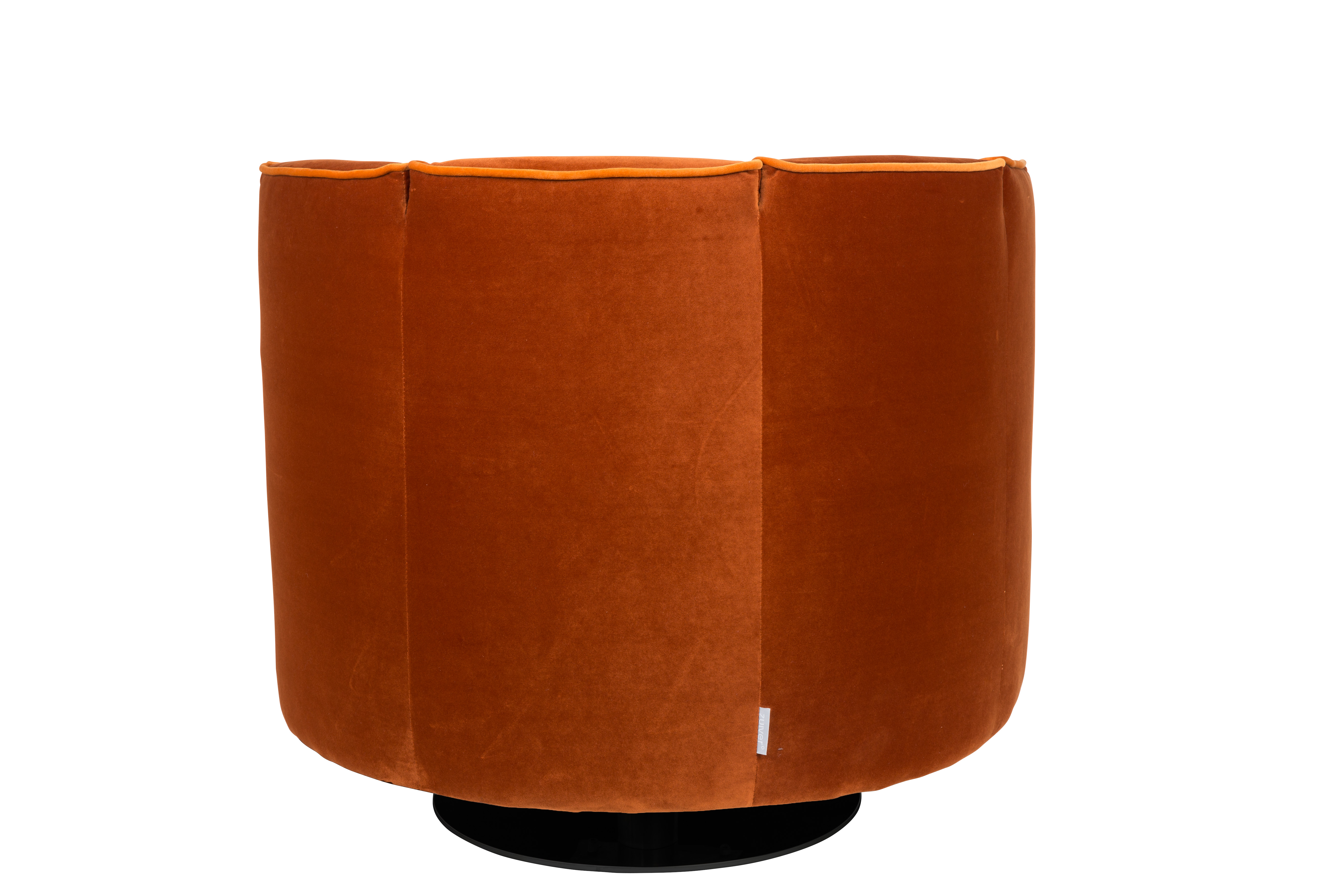Draaifauteuil Flower in velvet - oranje