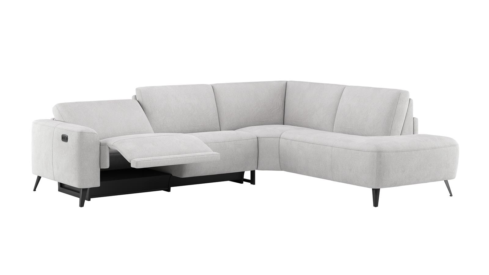 Hoeksalon Carini met elektr. relaxfunctie - ivory