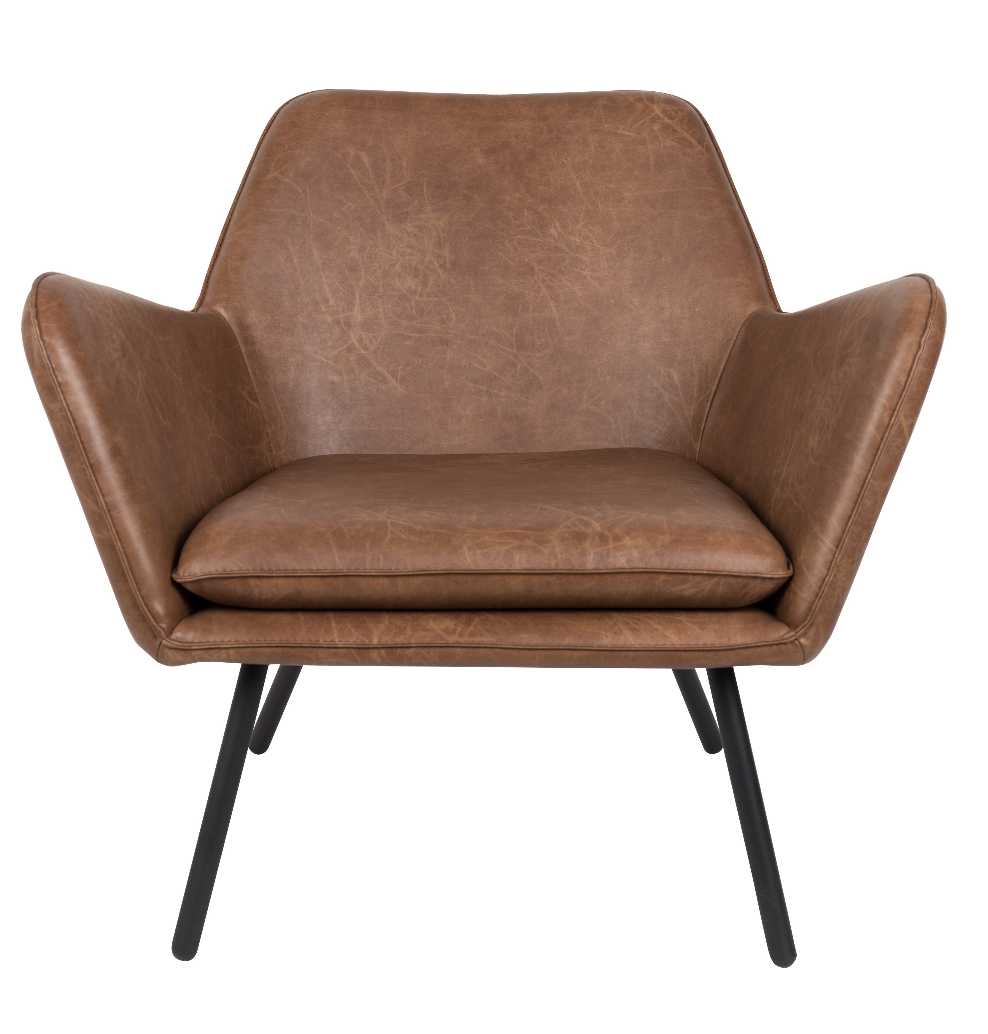 Fauteuil in lederlook - bruin