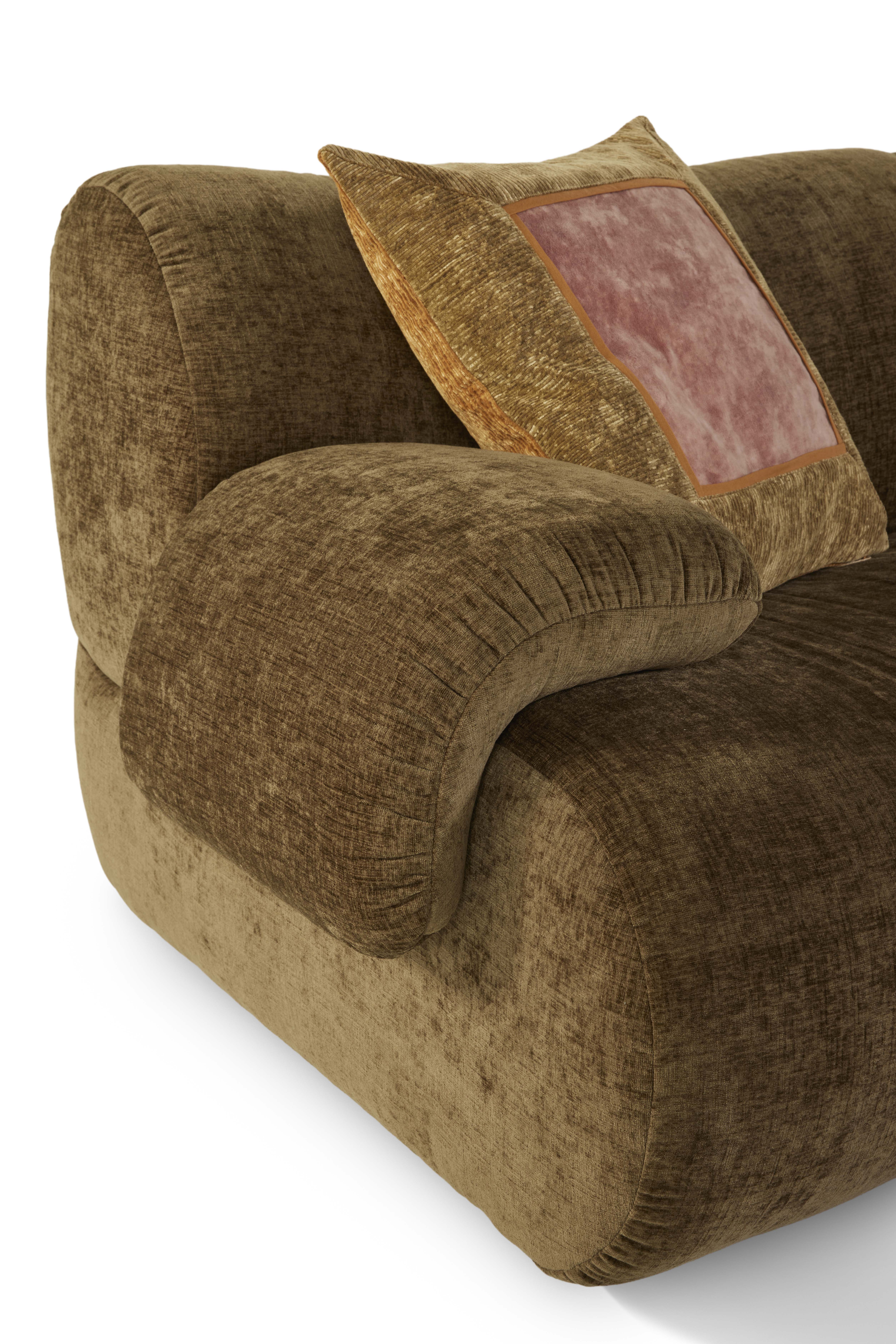 Hoeksalon Lux in fluweel (rechts) - Nile donkergroen