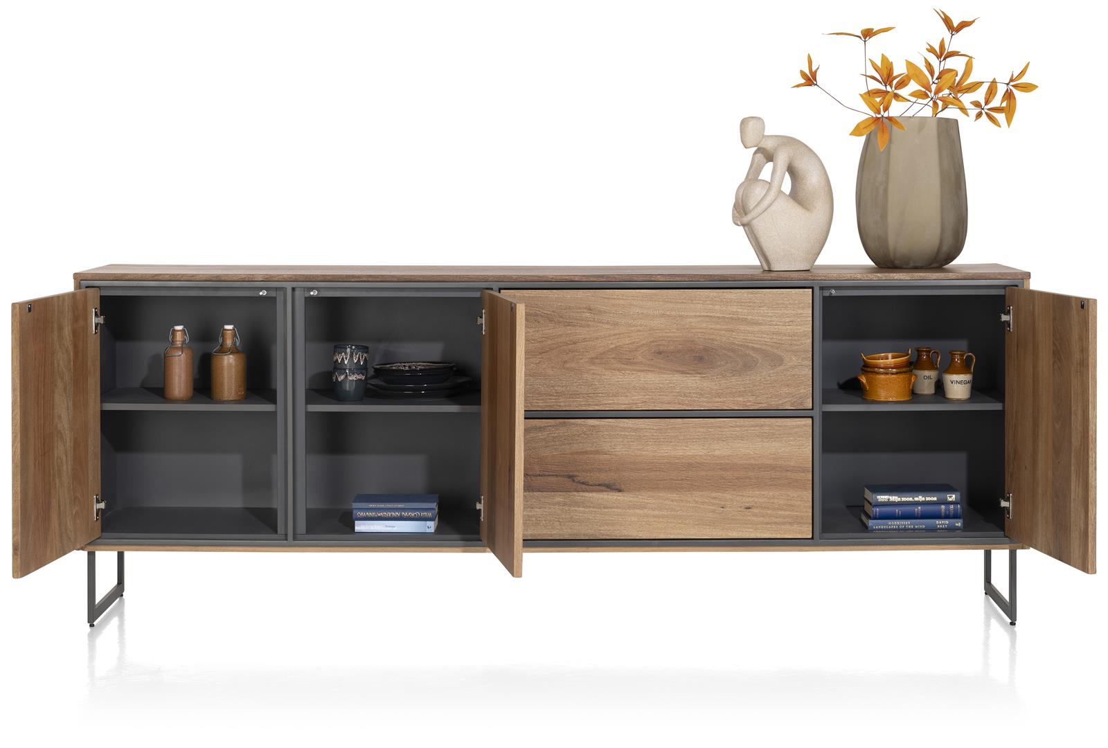 Dresssoir Trapani 240cm in fineerhout - smoked