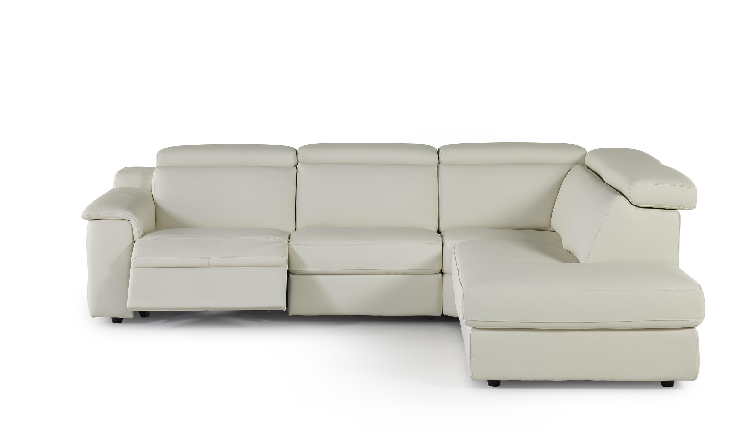 Hoeksalon in leder - bianco
