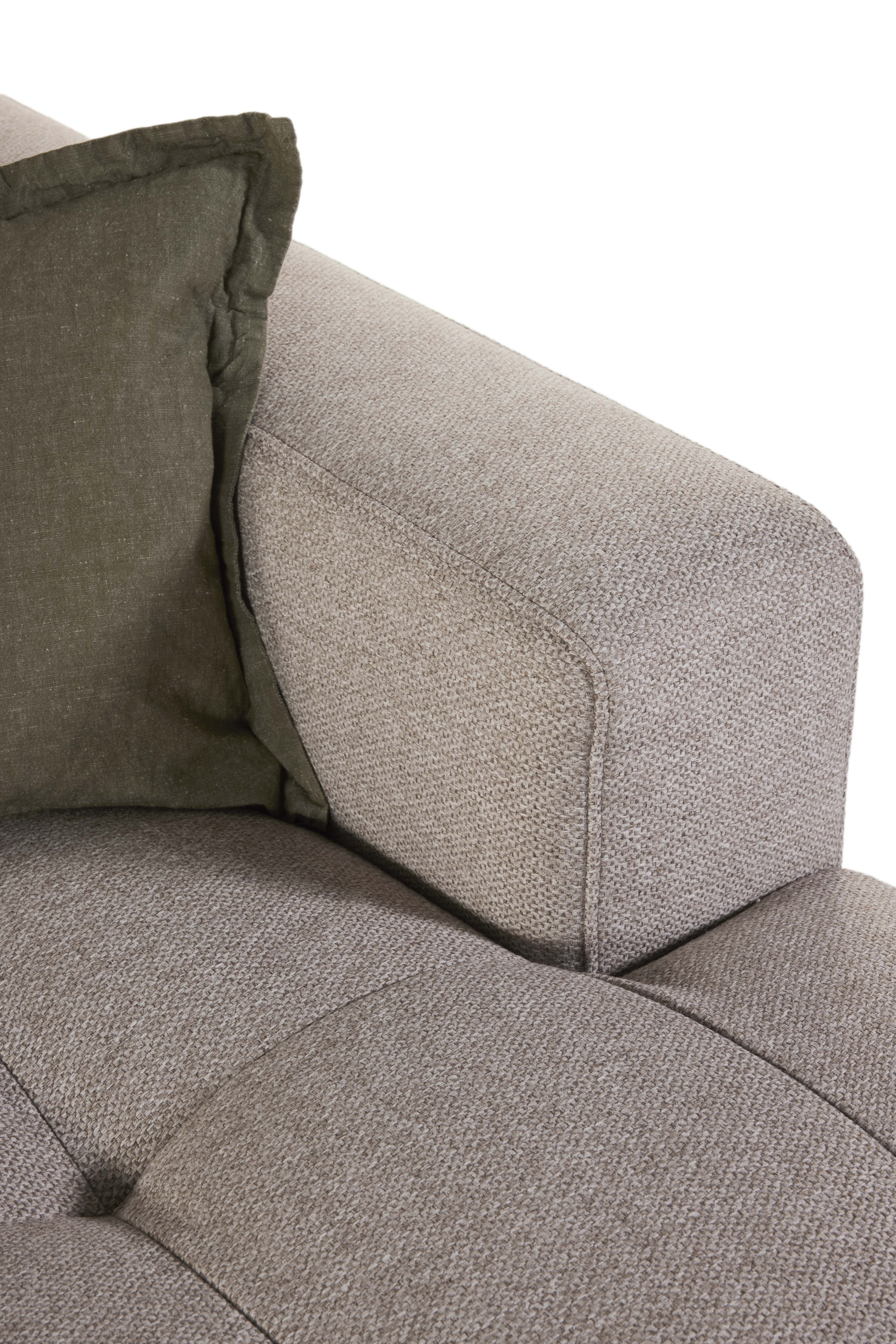 Hoeksalon met longchair (rechts) - Natural taupe