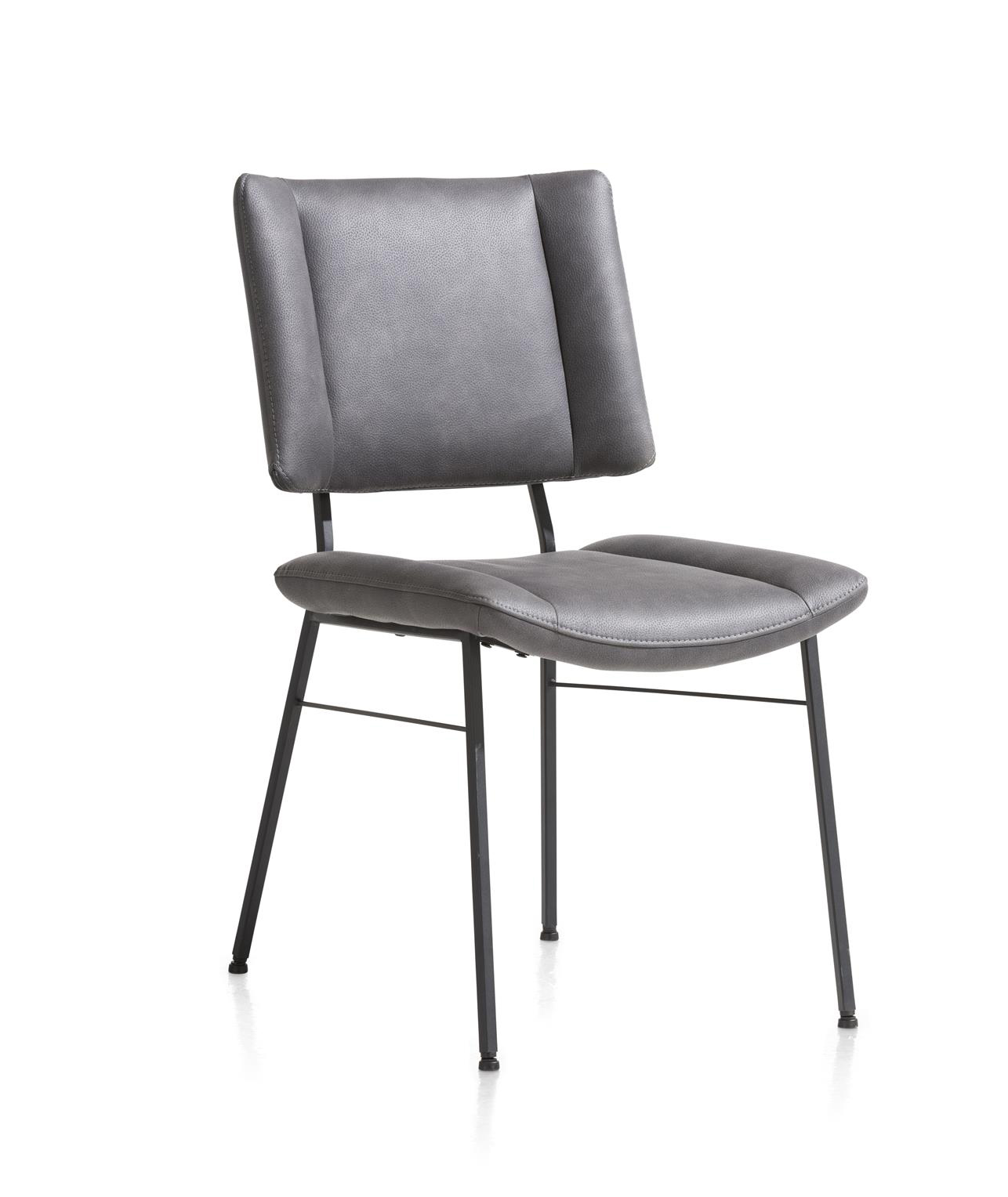 Stoel Tatum in lederlook - antracietgrijs
