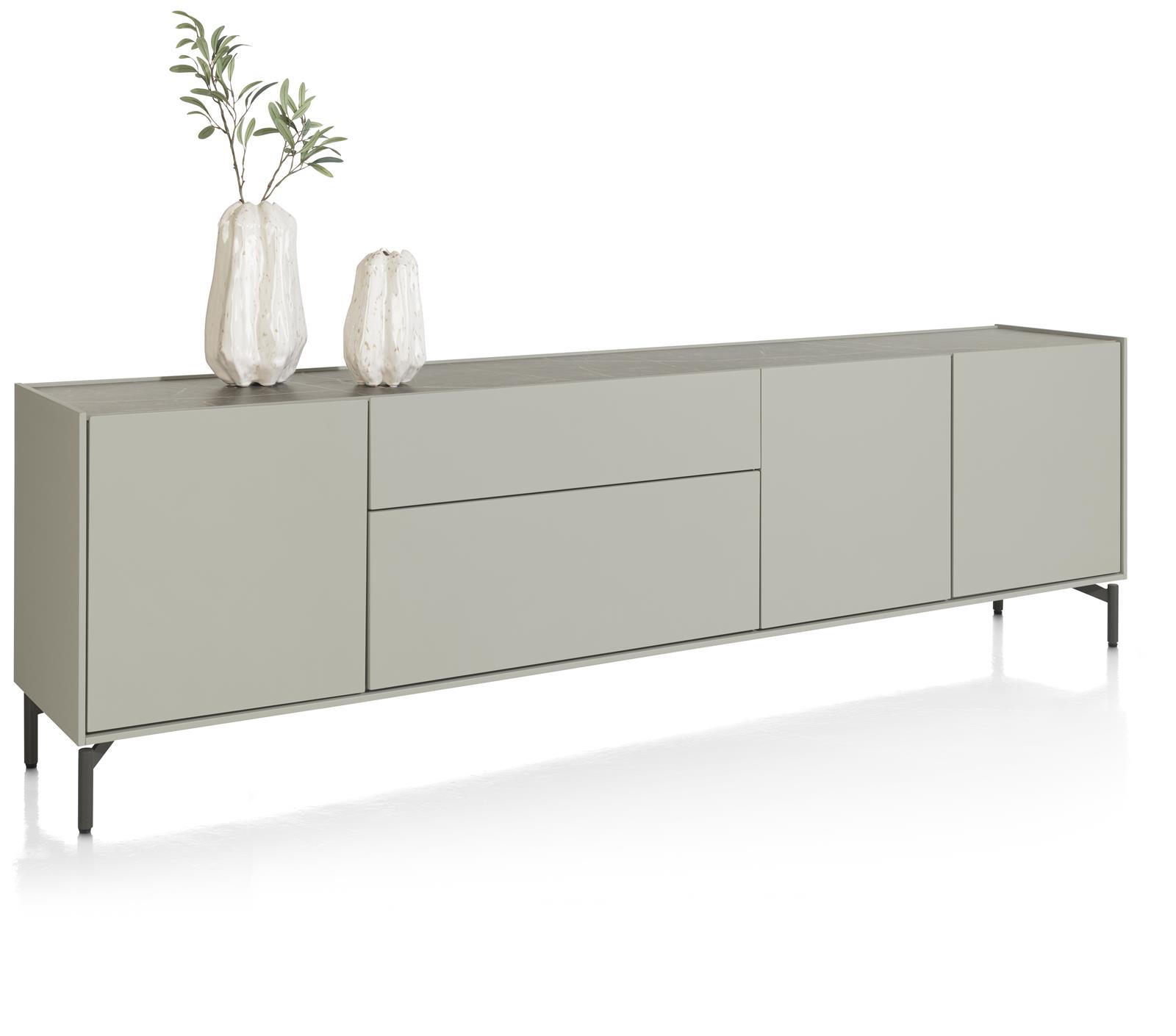 Dressoir Noon met 3 deuren en 2 lades - lichtgrijs