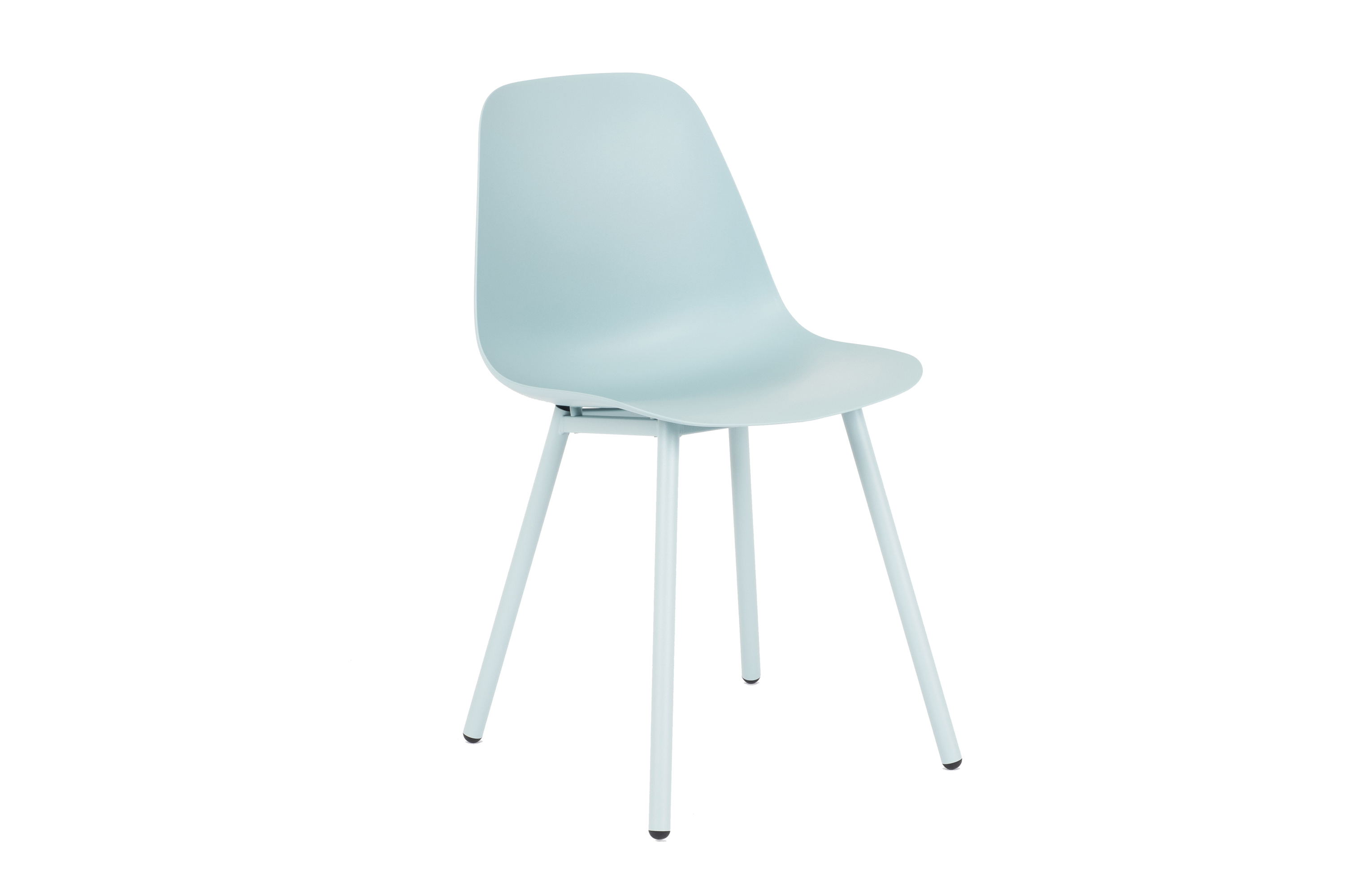 Eetkamerstoel  met metalen poten - blauw