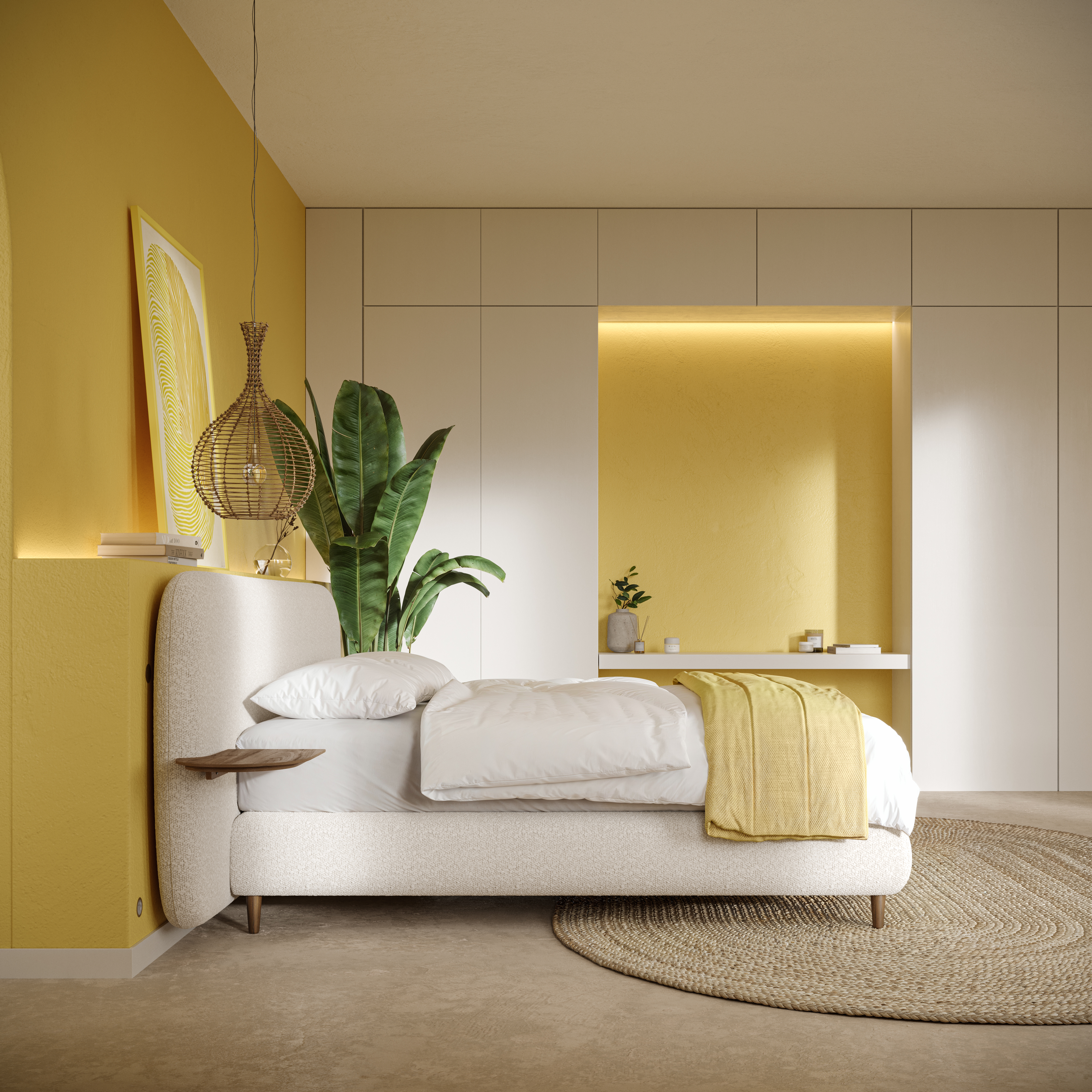 Boxspring Mars (excl. matras) 180x200cm - Natural ecru