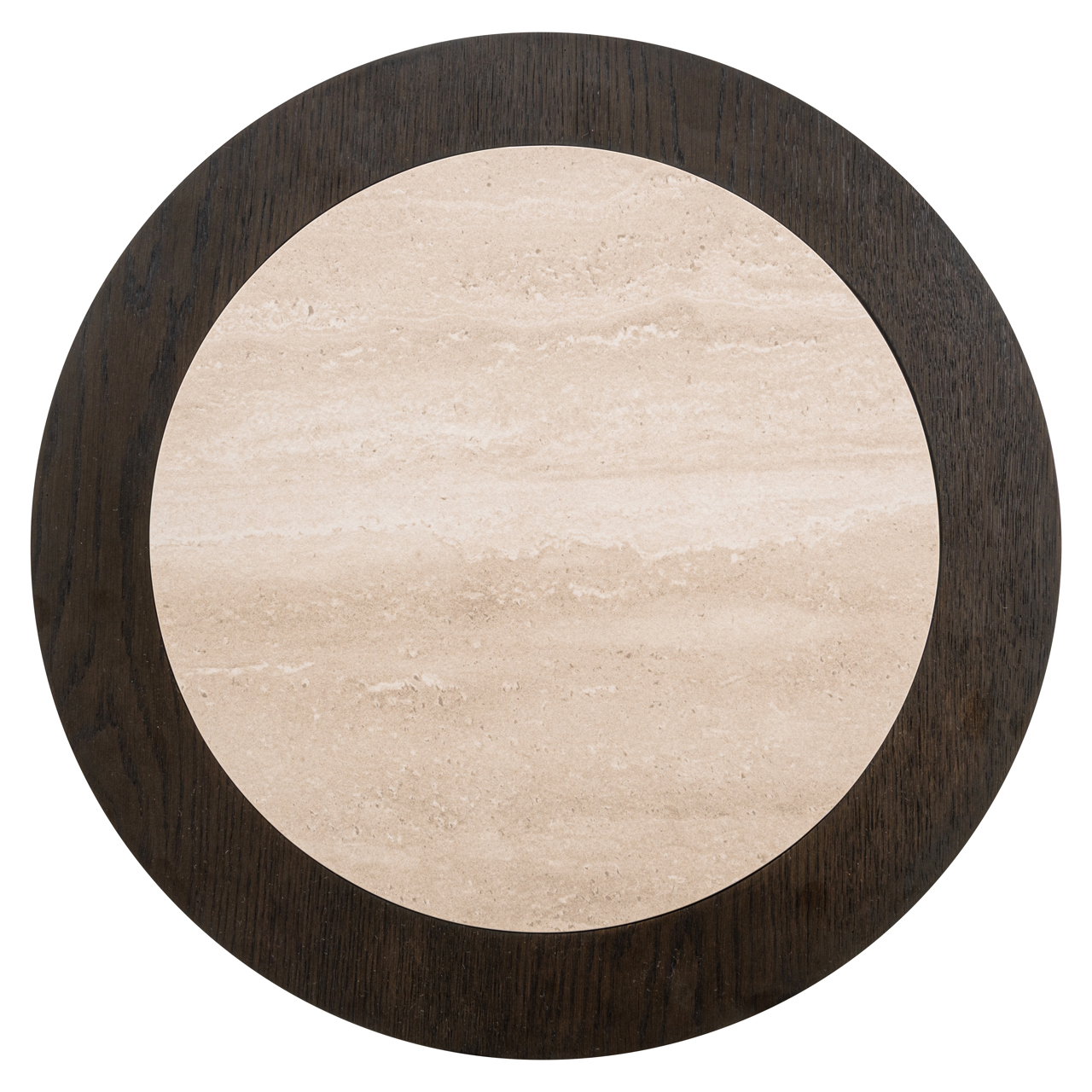 Bijzettafel Nando diam.60cm - oak veneer/ceramic