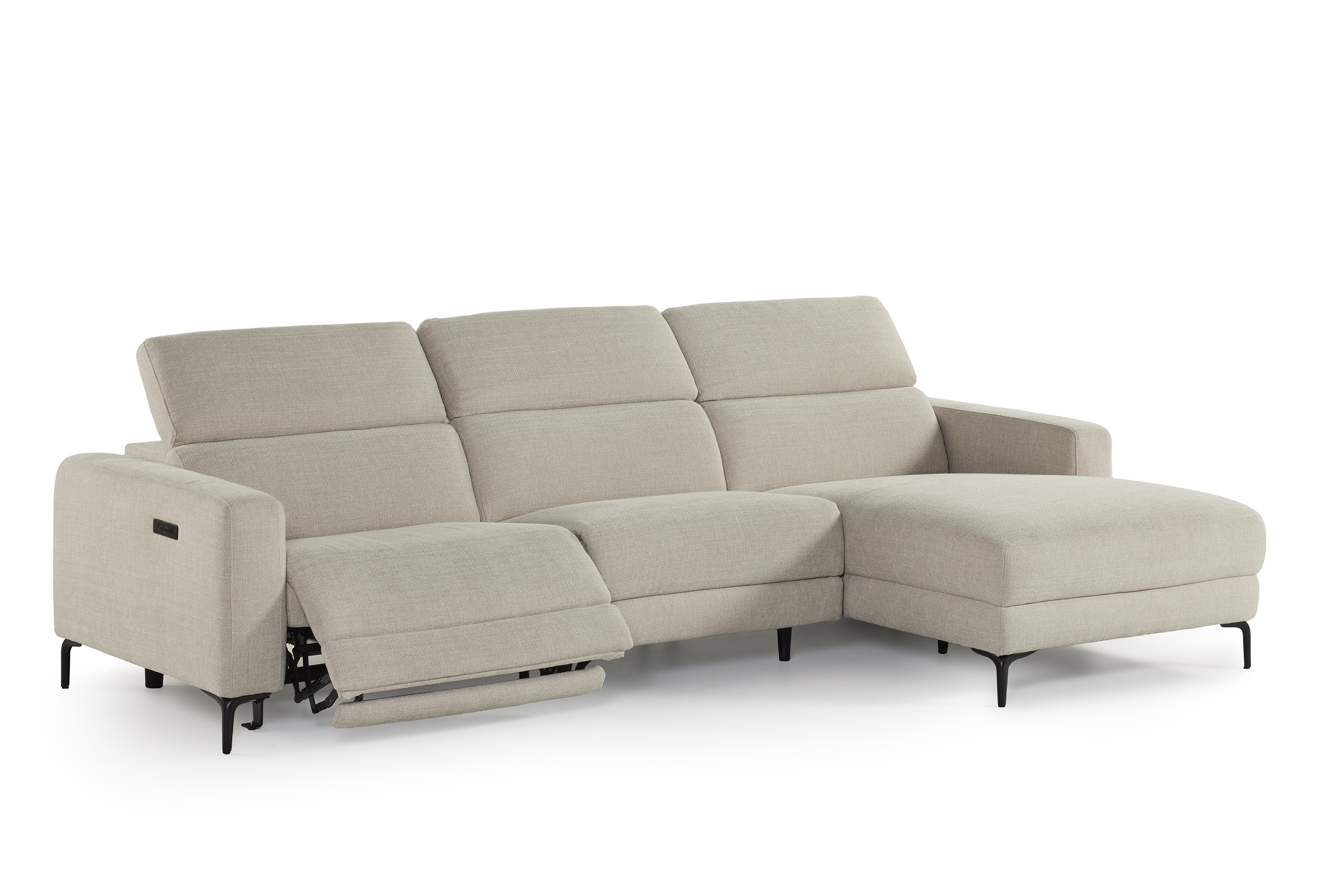 Hoeksalon met elektrische relaxfunctie - beige