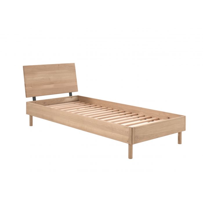 Bedkader 90x200cm houten hoofdeinde - solid oak