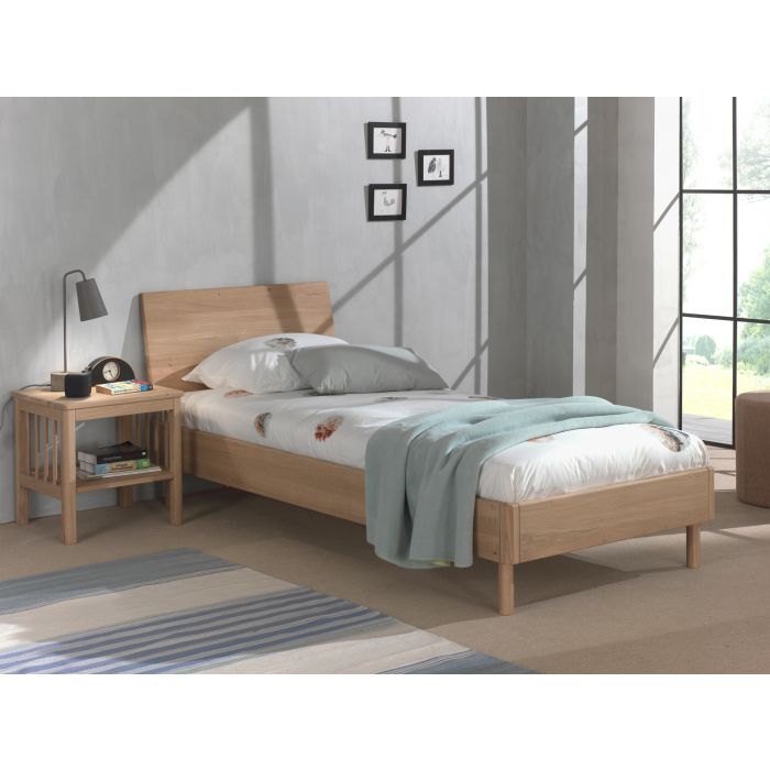 Bedkader 90x200cm houten hoofdeinde - solid oak