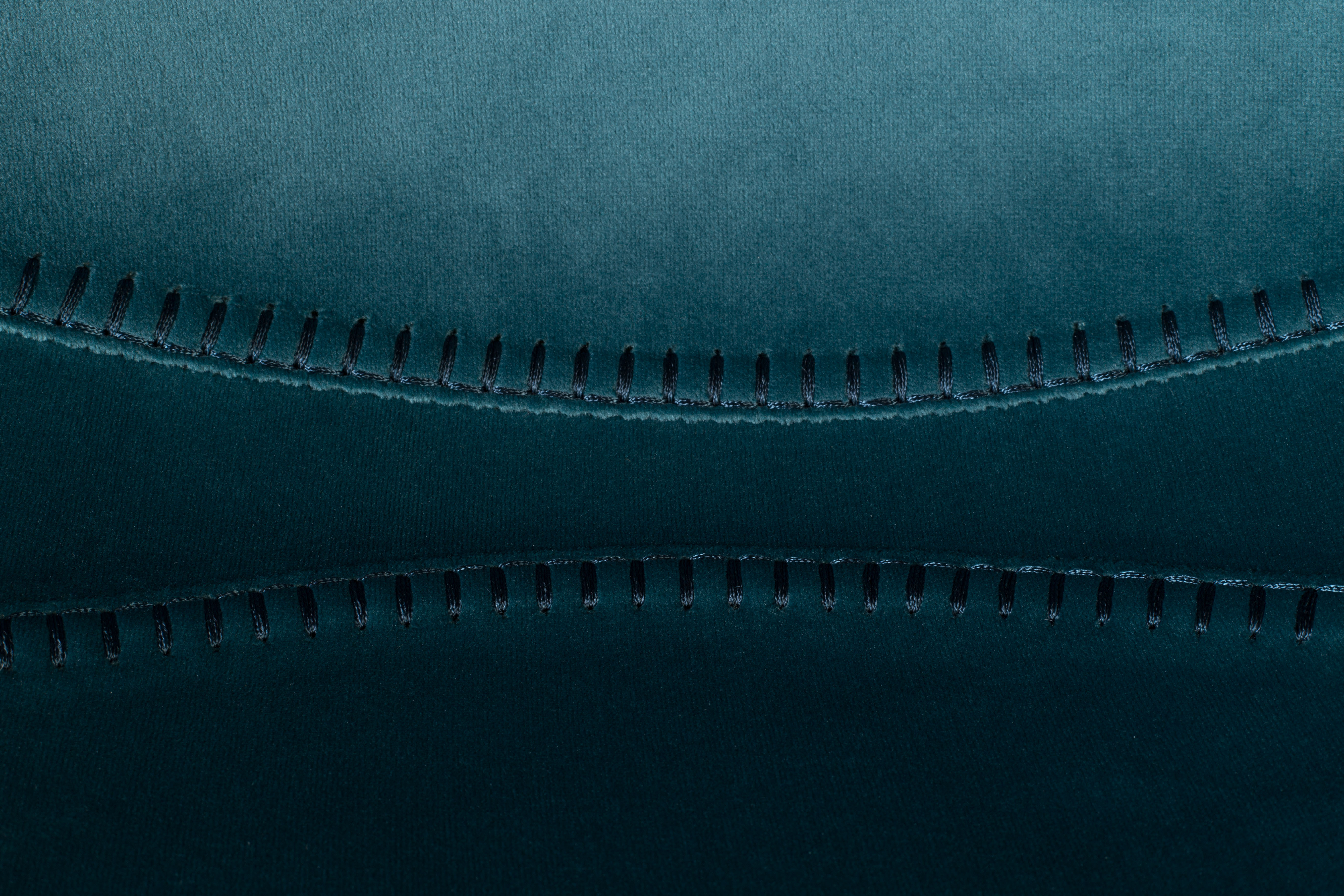 Counterstoel Franky in velvet 65cm - Petrol blauw