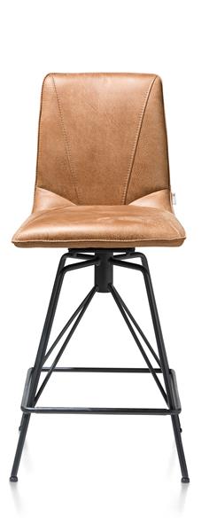 Barstoel Mac in lederlook - cognac