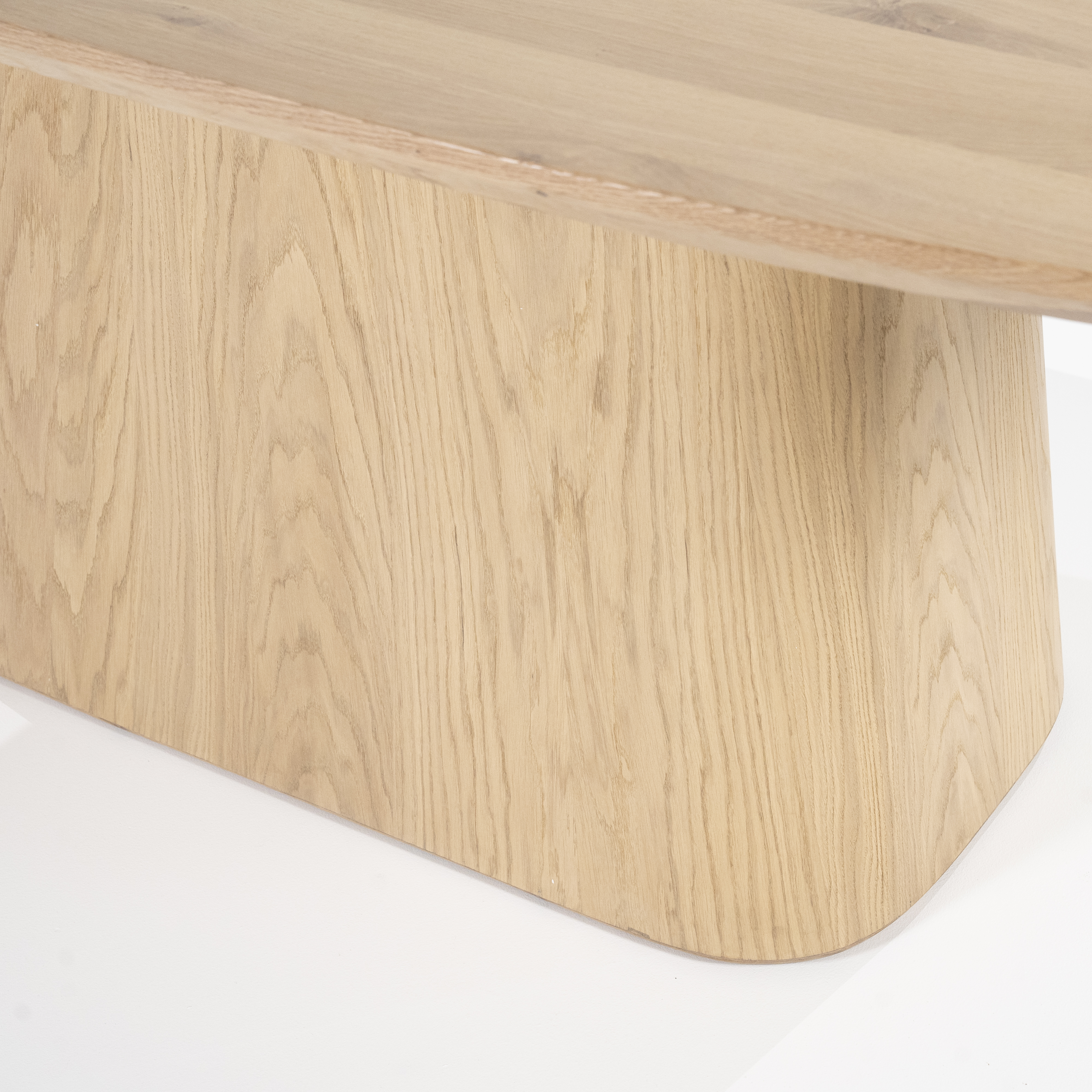 Ovale houten eettafel 300x110cm - natuur eiken