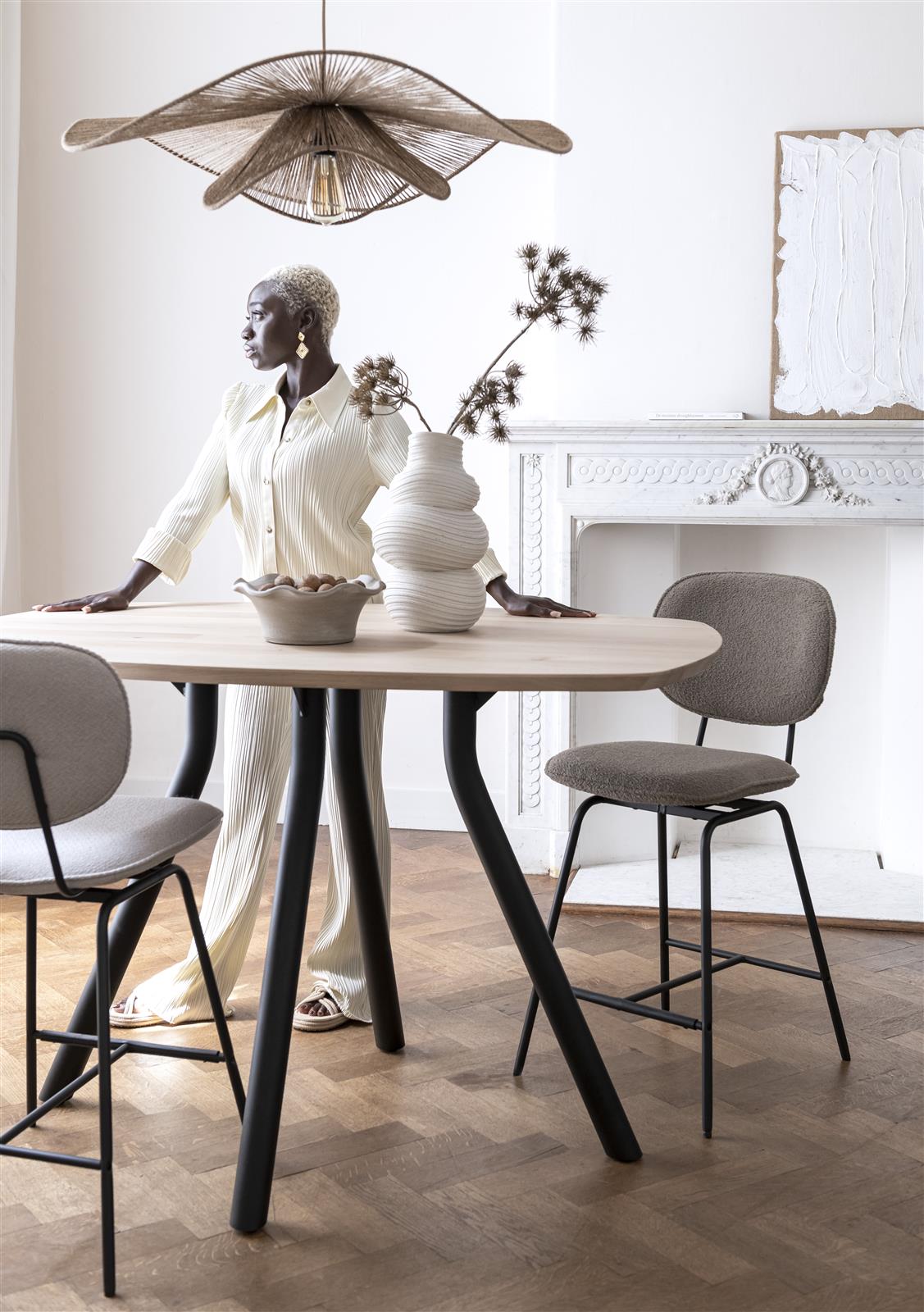 Barstoel Lexi draaibaar - lichtbruin