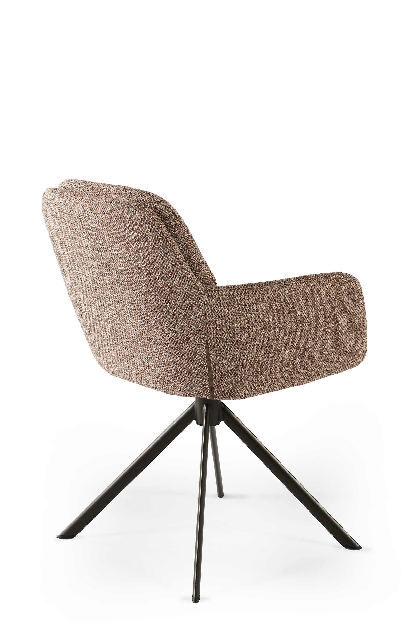 Kuipstoel swivel - cognac/anodic metaal