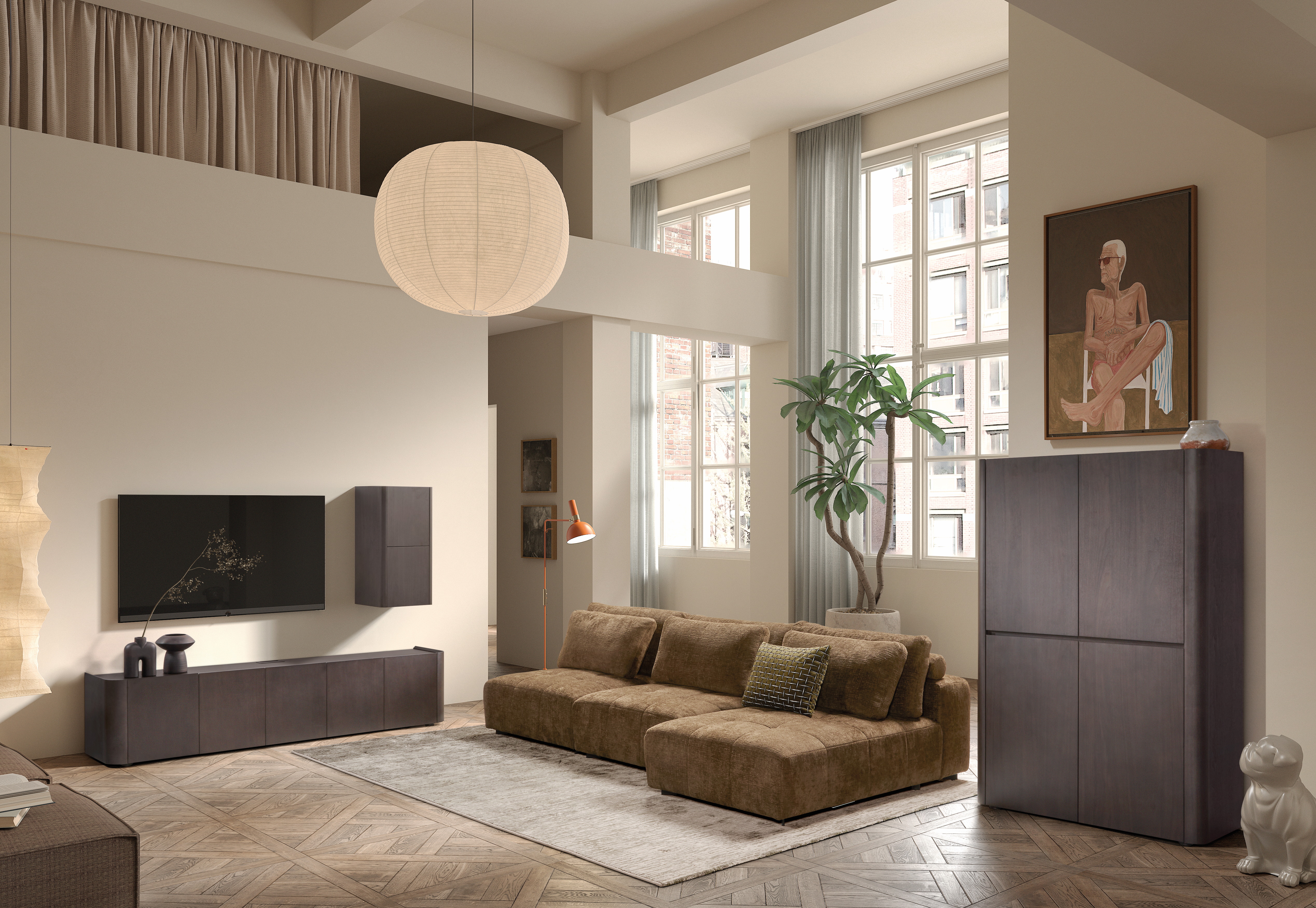 Buffetkast 4 deuren - dark walnut