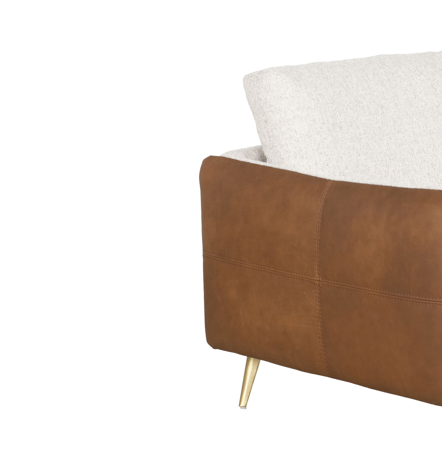 Hoeksalon - combi stof/leder
