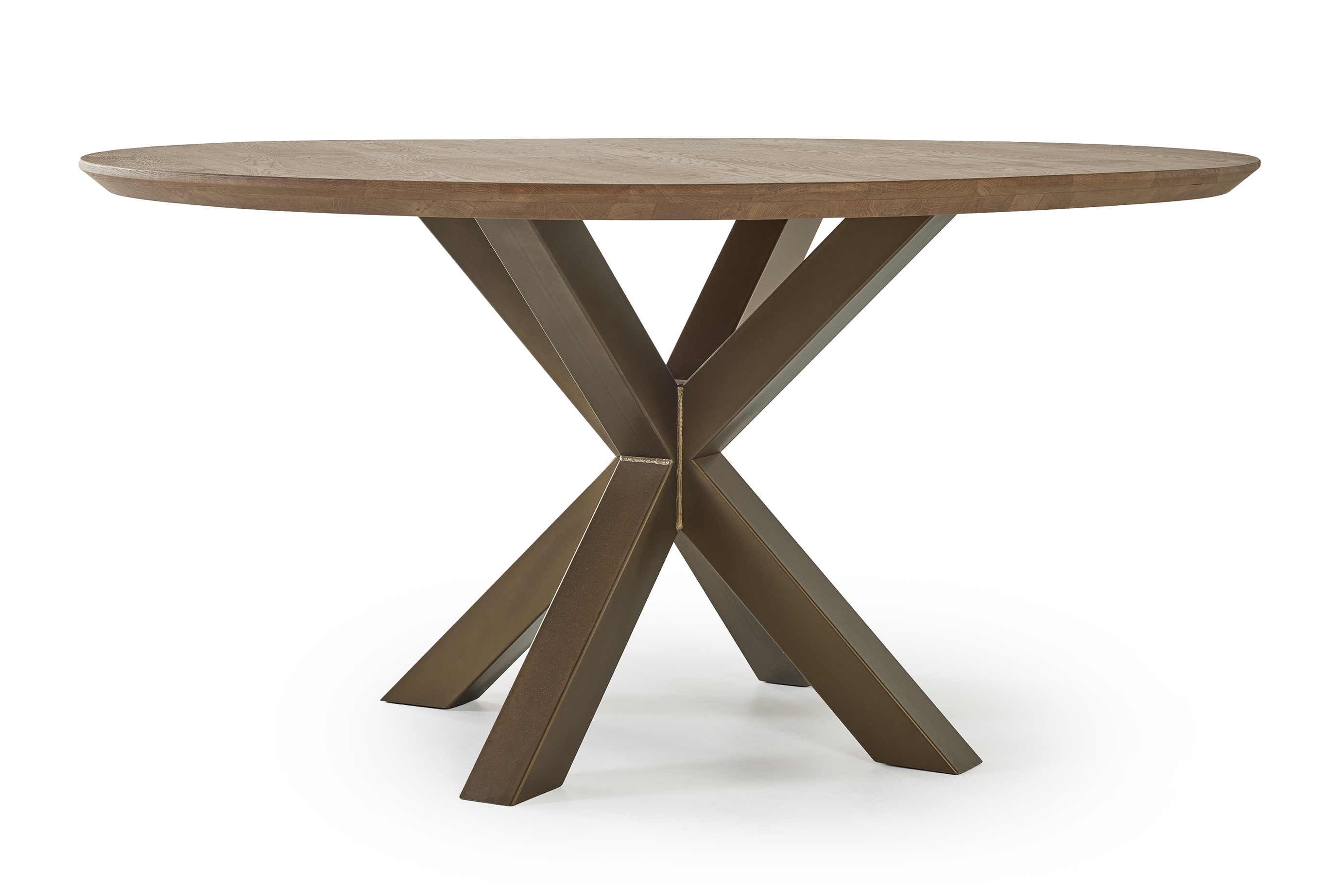Ronde tafel 150cm - eik/anodic brown metaal