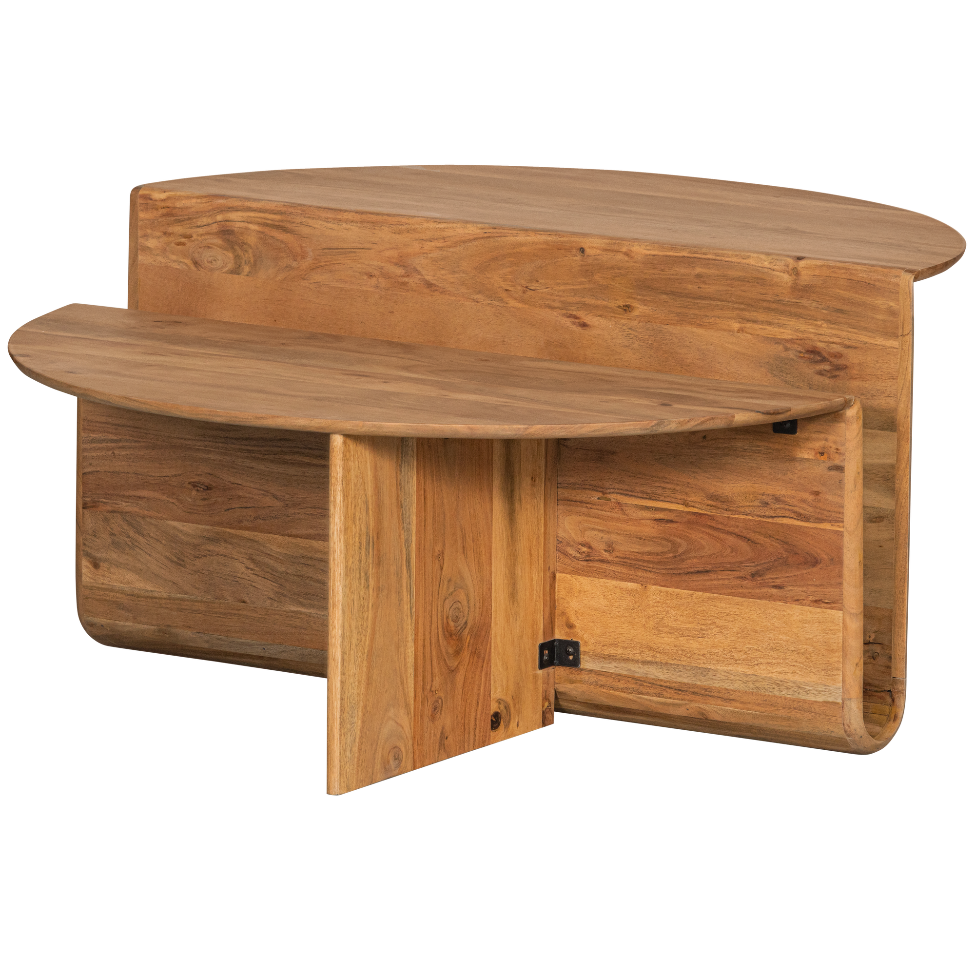 Houten salontafel Jaws met opbergvak - natuur acacia