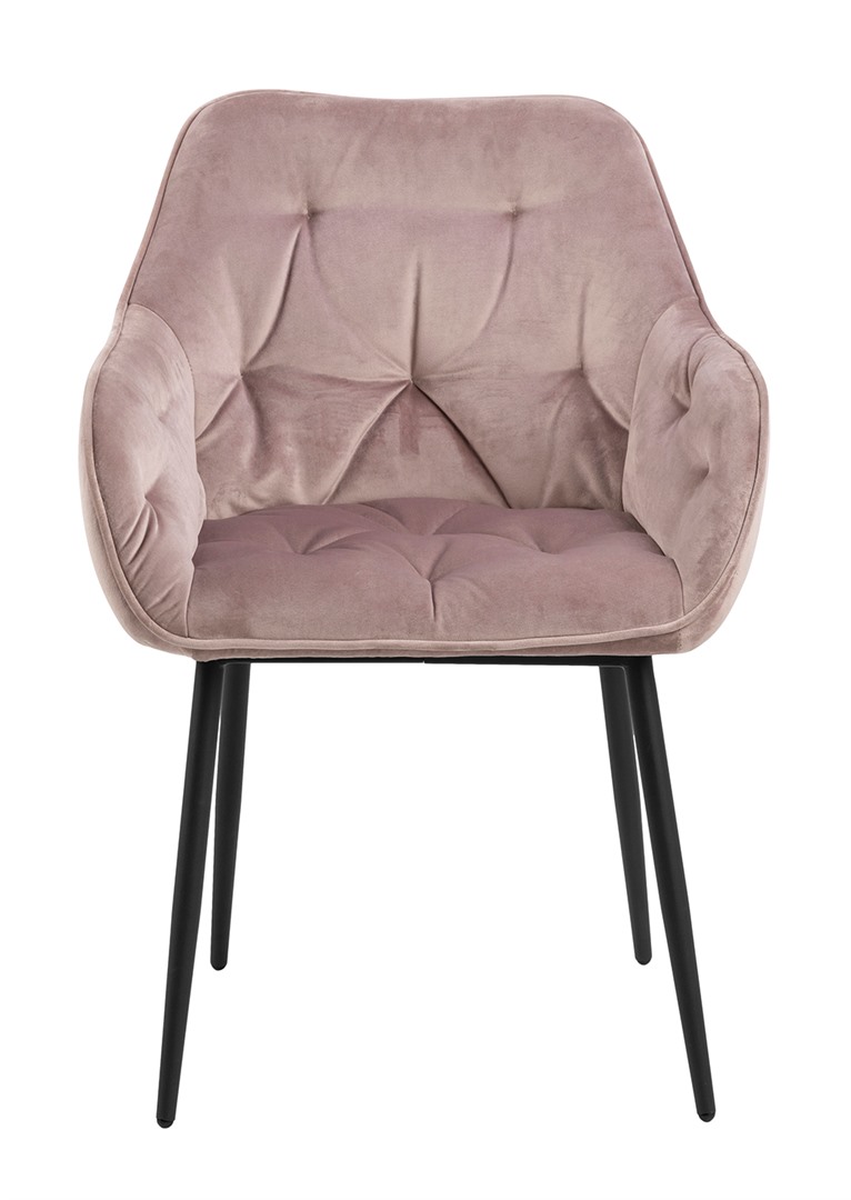 Gecapitonneerde kuipstoel - Dusty roze