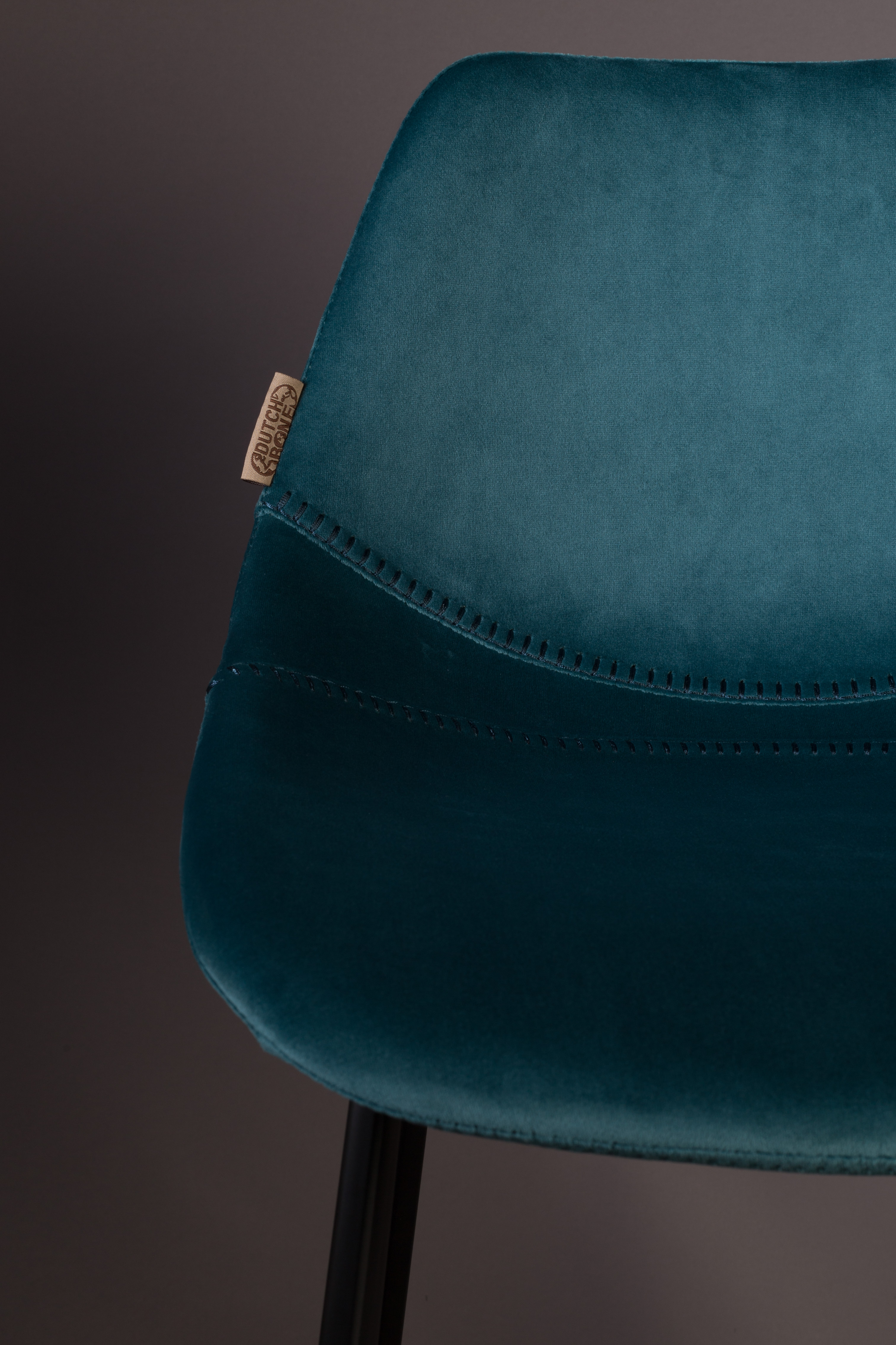 Counterstoel Franky in velvet 65cm - Petrol blauw