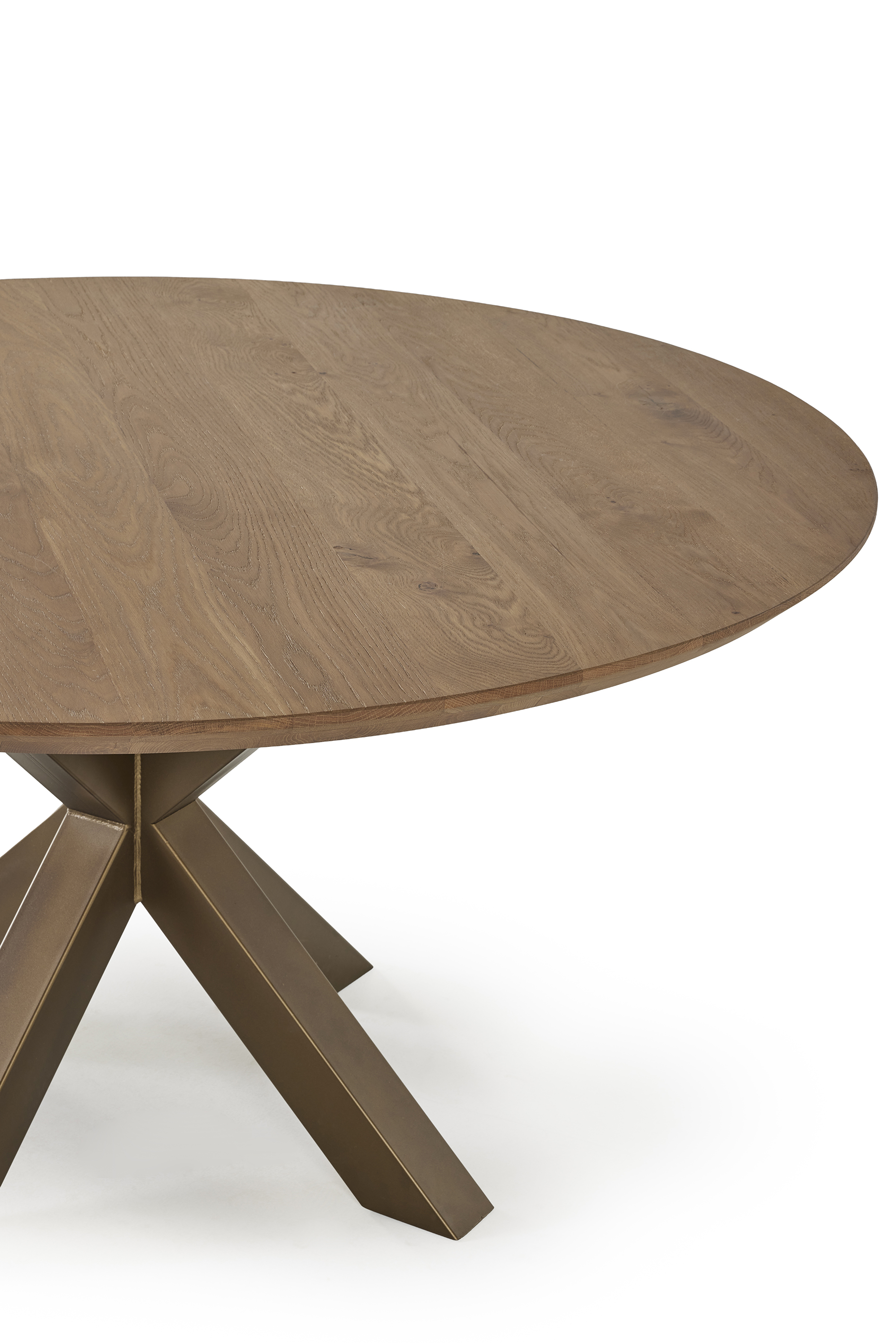 Ronde tafel 150cm - eik/anodic brown metaal