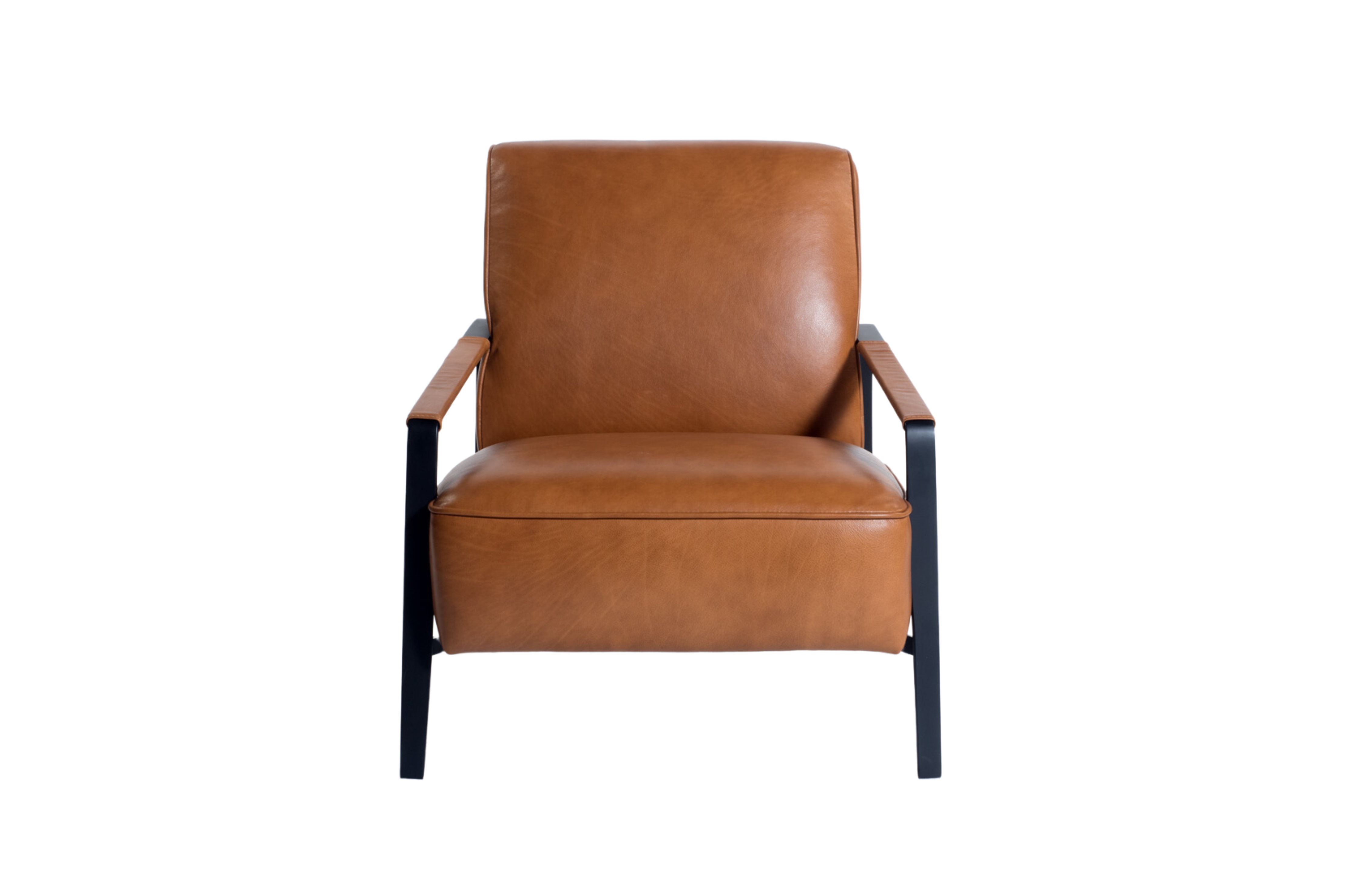 Fauteuil in leder - Caramel bruin