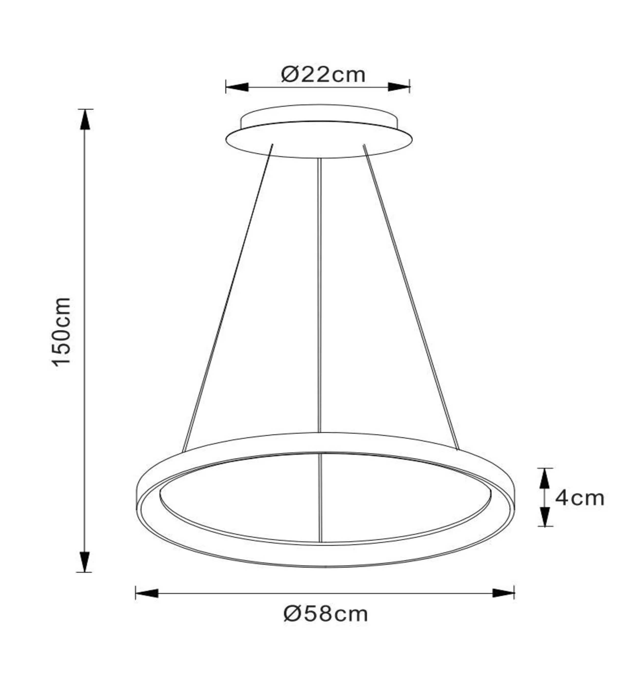 Pendel Vidal diam.58 cm - zwart