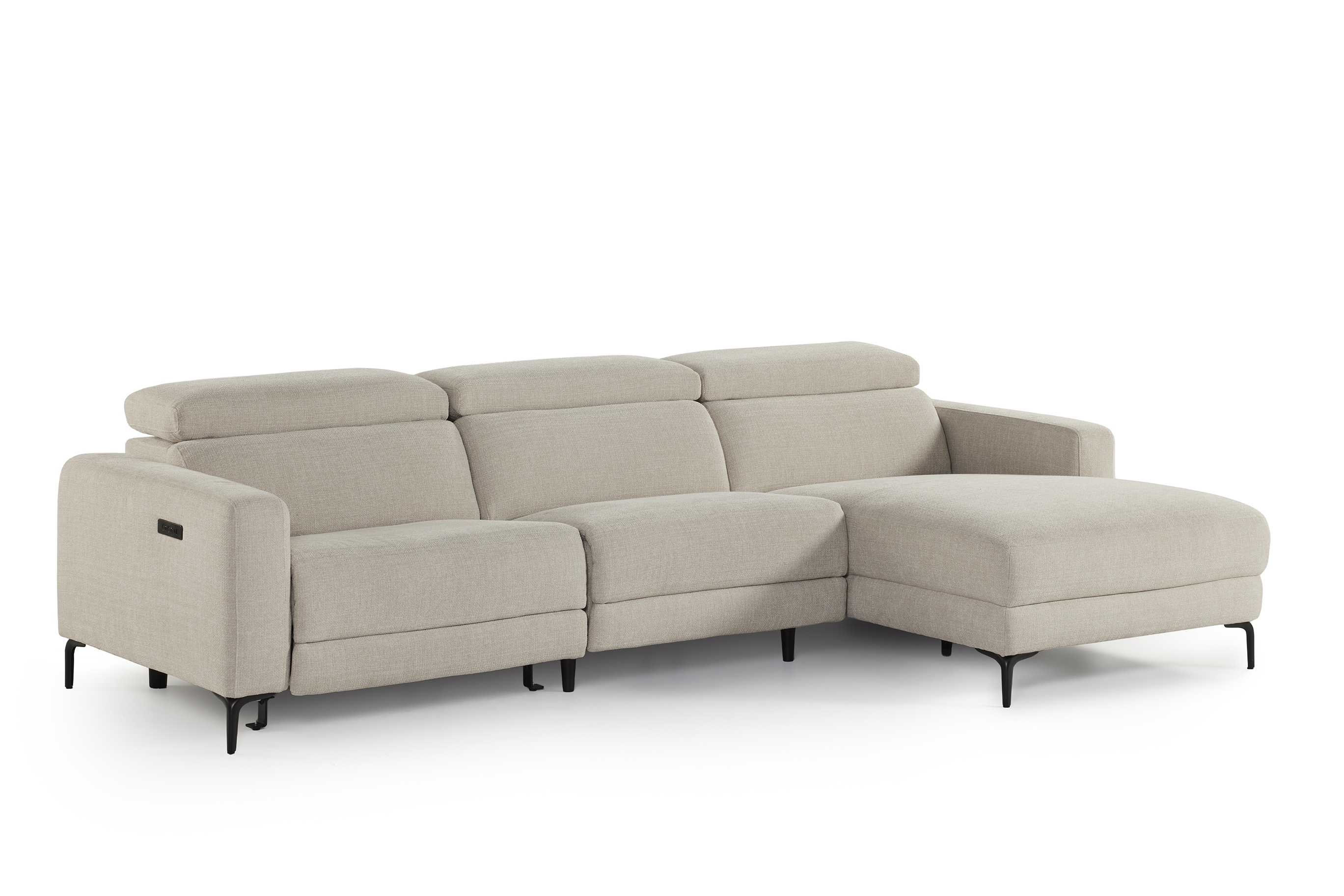 Hoeksalon met elektrische relaxfunctie - beige